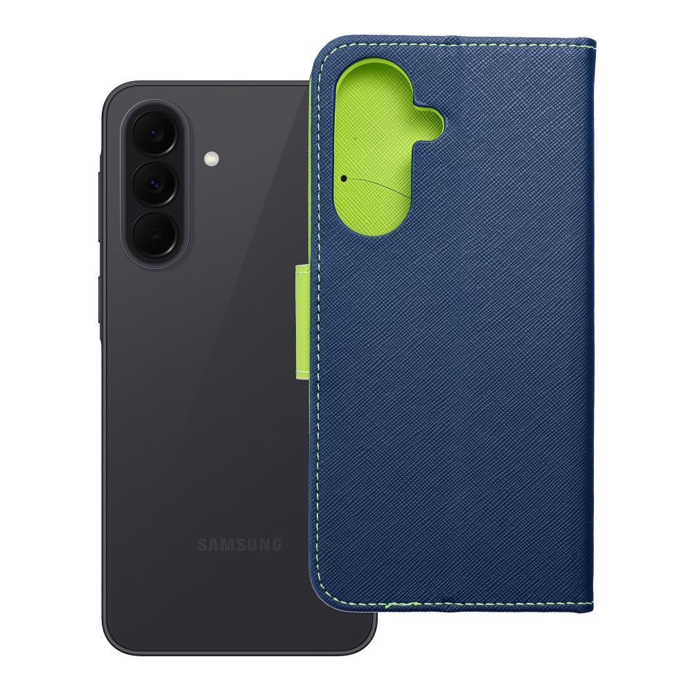 FANCY Grāmatu futrālis priekš SAMSUNG A37 navy / laima