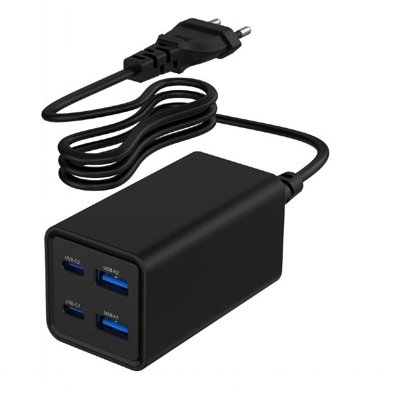 Universāls USB lādētājs 4 porti 65W TA-UC-2A2C-PD65-01-BK GEMBIRD