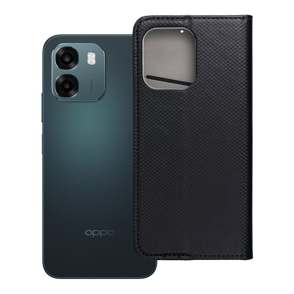 Atverams Smart Case Book maciņš Oppo A6, melns