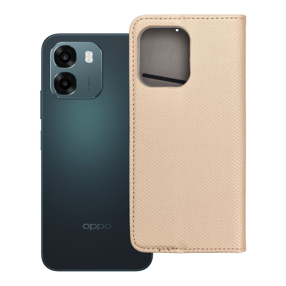 Atverams Smart Case Book maciņš Oppo A6, zeltains