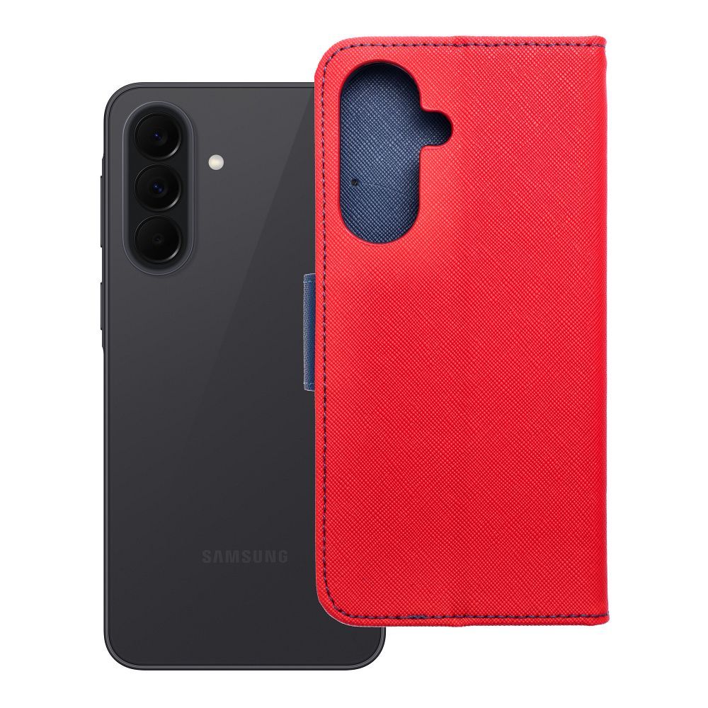 FANCY Grāmatu futrālis priekš SAMSUNG A37 red / navy