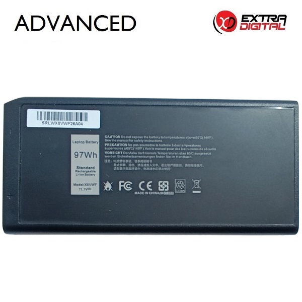 Portatīvā datora akumulators DELL X8VWF, 97 Wh, Extra Digital Advanced