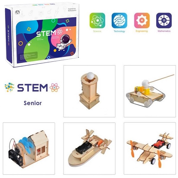 Koka montāžas komplekts Uzlabotā zinātnes laboratorija, 5in1 STEM izglītojoši rotaļlieti