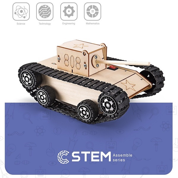 Koka konstruktors \"Elektriskais tanks\", izglītojošs modelis