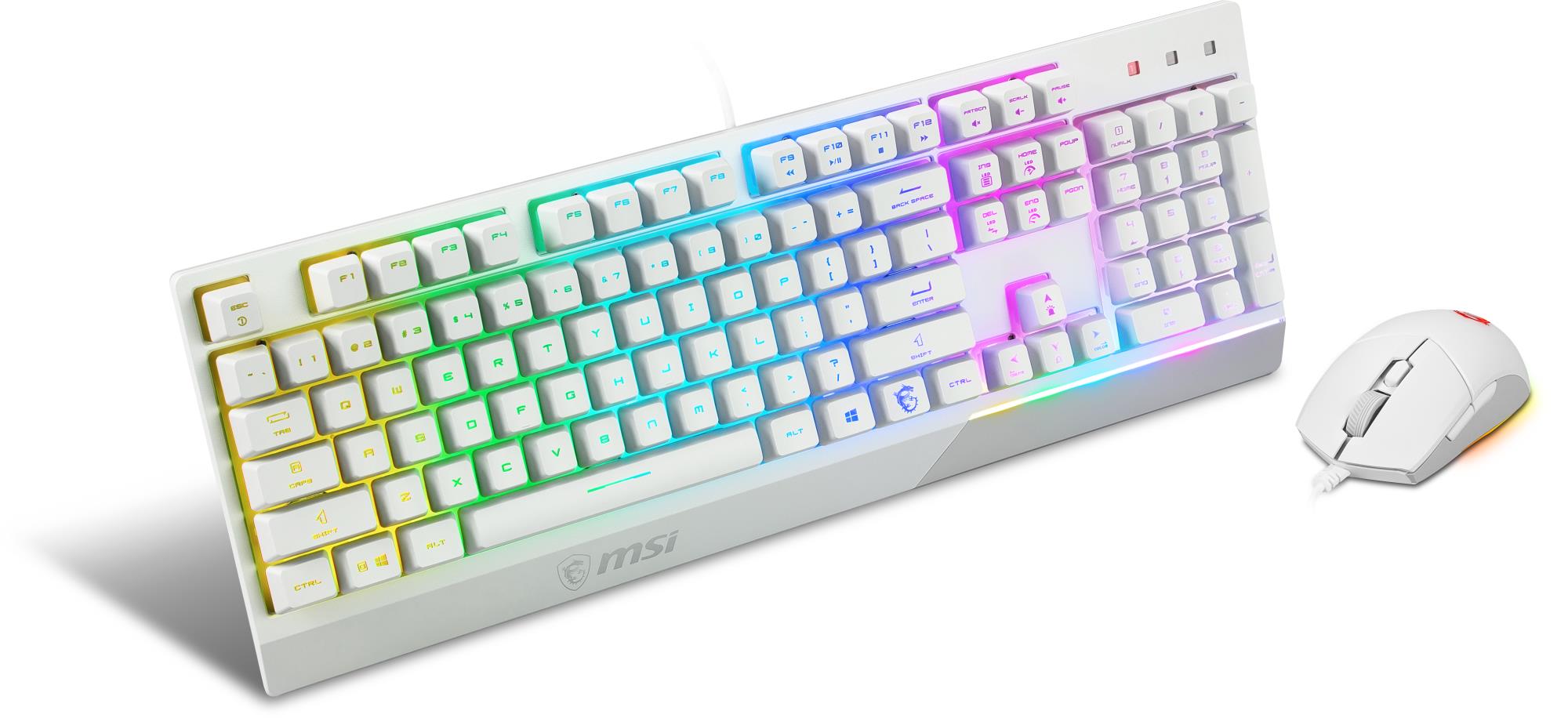 Набор MSI Vigor GK30 клавиатура + мышь белые US