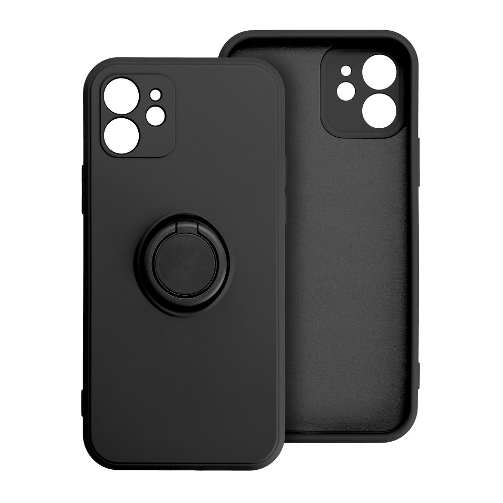 Silikona RING viedtālruņa apvalks IPHONE 16 Plus melns