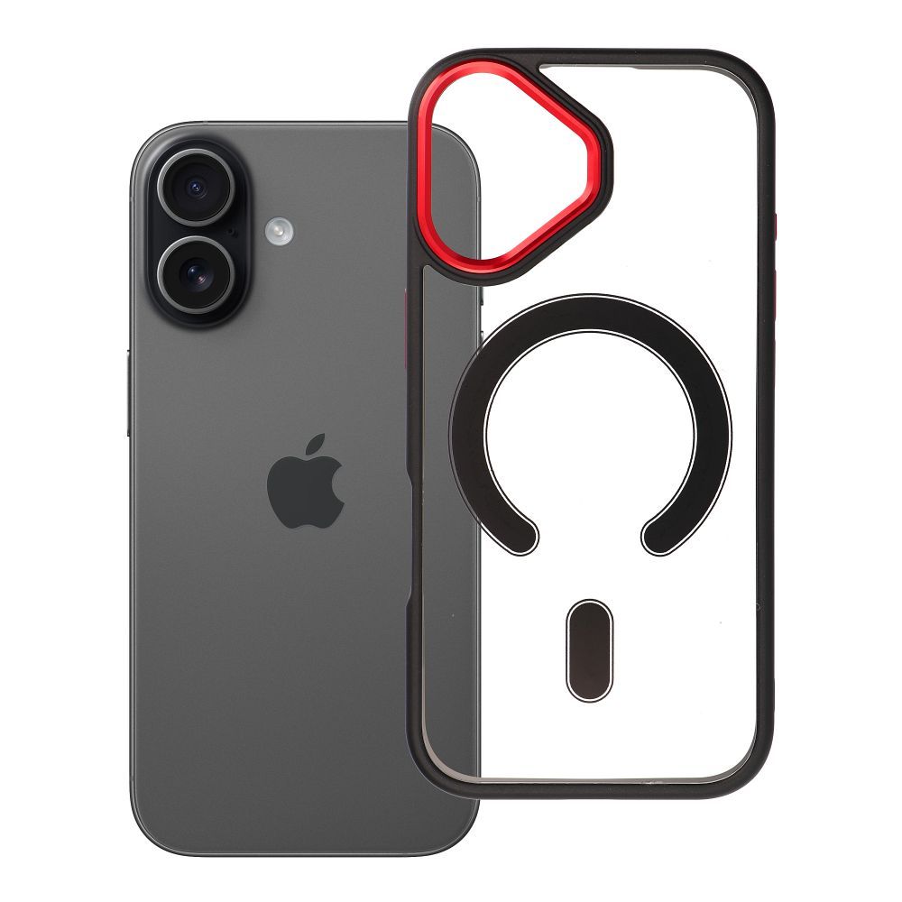 COLOR EDGE MAG COVER viedtālruņa apvalks saderīgs ar Magnētisko IPHONE 17 melna sarkana