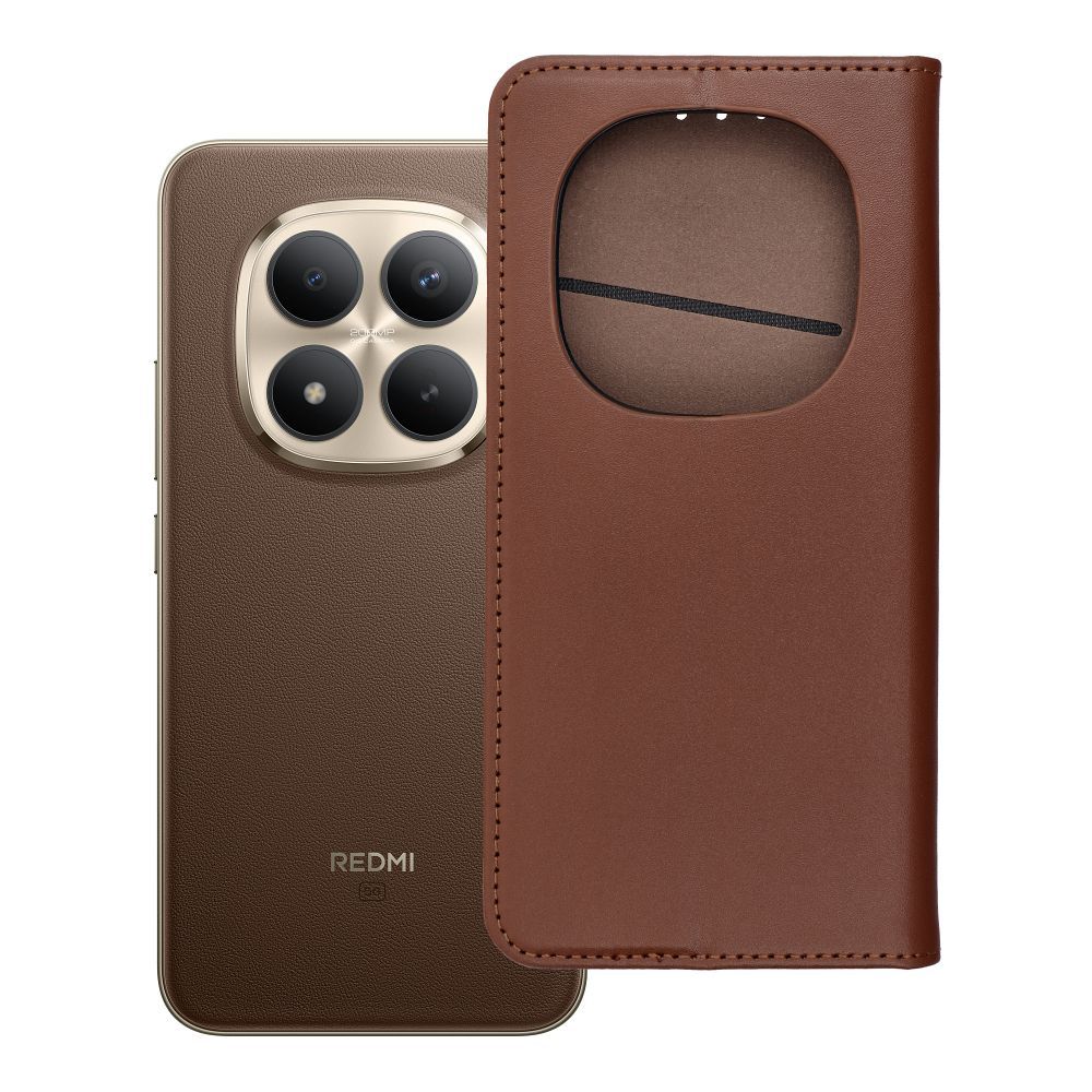 SMART PRO Grāmatiņa leather maciņš for XIAOMI Redmi Note 15 PRO PLUS 5G brūns