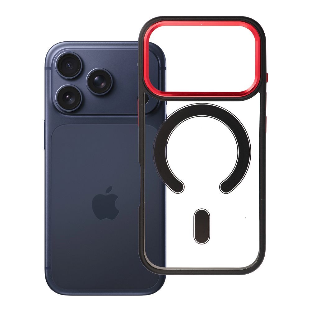 Viedtālruņa apvalks COLOR EDGE MAG COVER saderīgs ar MagSafe IPHONE 17 Pro - melns sarkans