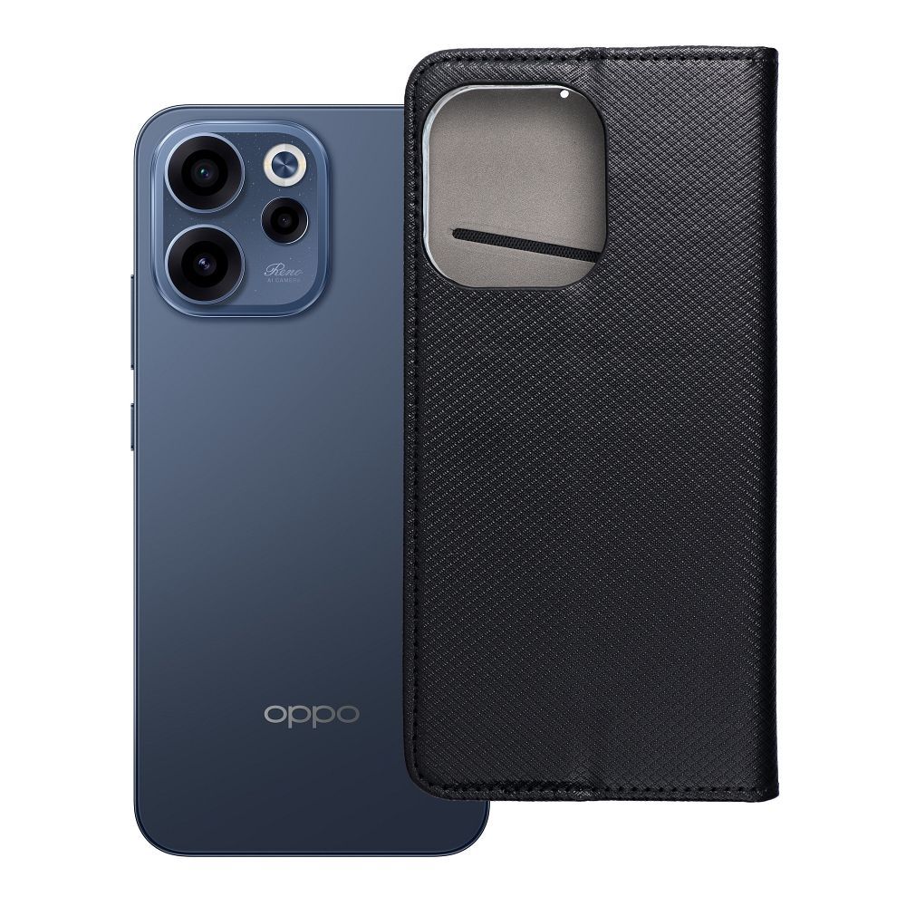 Atverams Smart Case Book maciņš Oppo Reno 15, melns