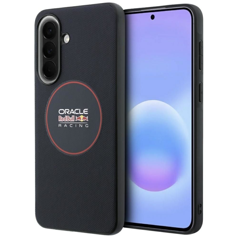 Red Bull vāks Samsung A57 (Meshed PU Red Ring & Metal Buttons) tumši zils