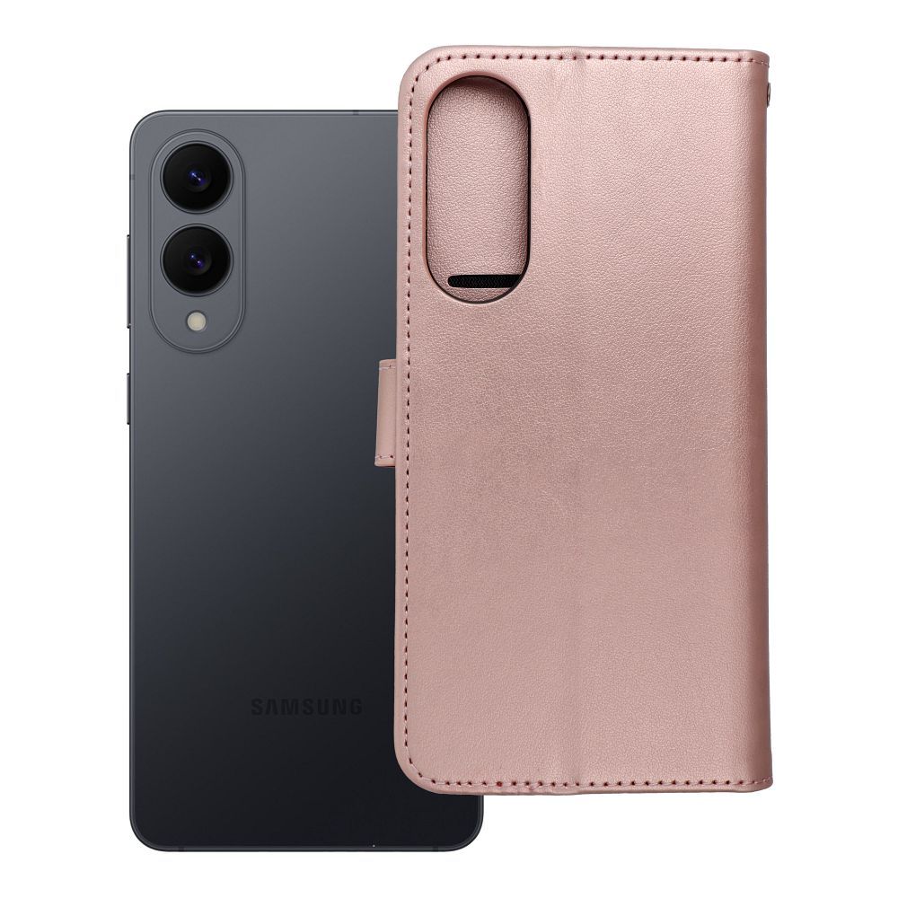 MEZZO Book чехол для Samsung S25 Edge мишка розовое золото