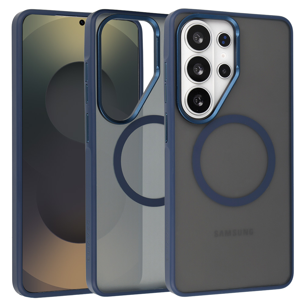 Liavec Soft Maciņš Metal Frame for Samsung Galaxy S26 Ultra zils