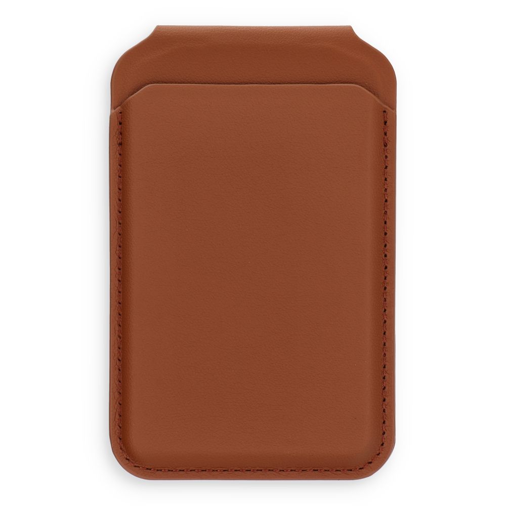 Ādas maks ar statni, saderīgs ar MagSafe Satechi Vegan Leather Wallet Stand brūns