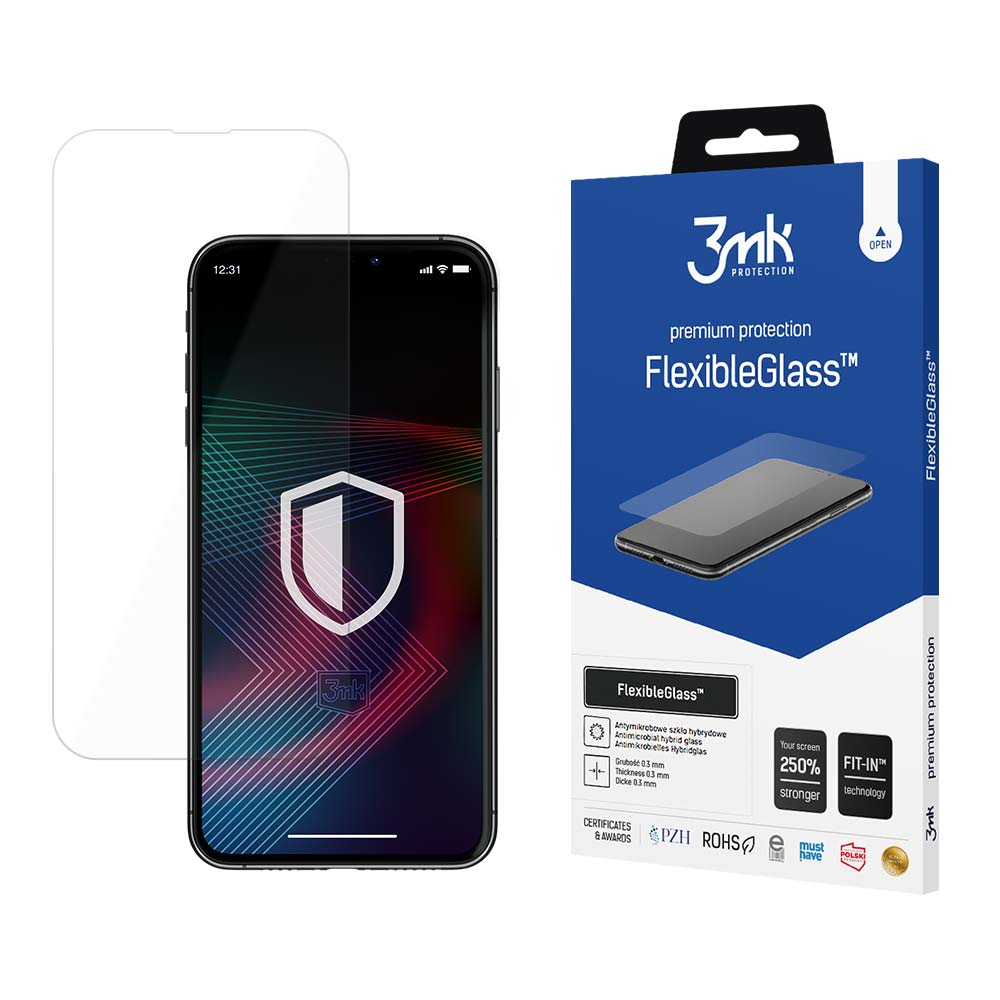 Закалённое стекло для iPhone 14 Pro Max/14 Plus гибридное flexi 7H из серии 3mk FlexibleGlass