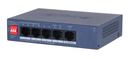 Komutators Dahua CS4005-4GT-36 Pārvaldāms L2 Galda/sienas montāža 5xRJ-45 porti Gigabit Ethernet (10/100/1000) 5xGigabit Ethernet porti PoE 4xPoE