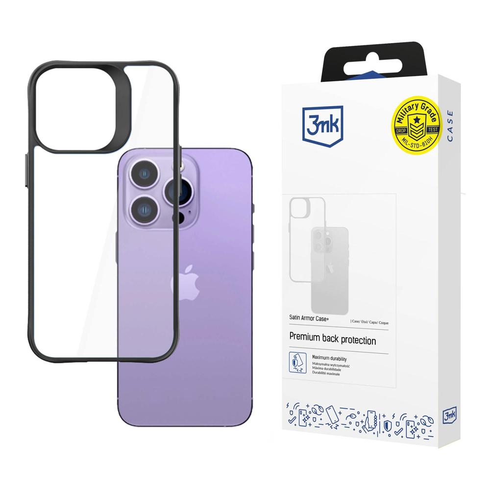 3mk Satin Armor Case+ iPhone 14 Pro Max sērijas - melns