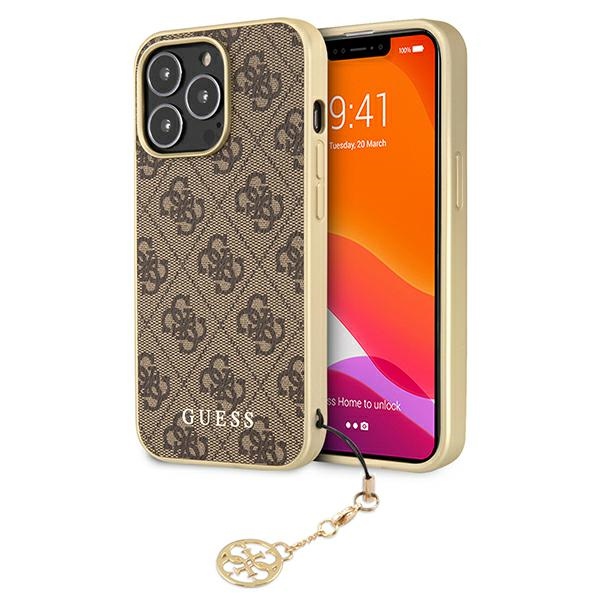 Guess GUHCP13LGF4GBR iPhone 13 Pro / 136,1" brūns/brūns maciņš 4G Charms Collection