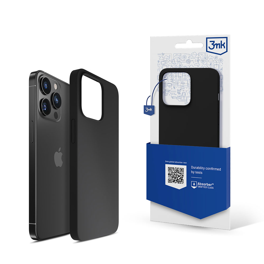 iPhone 13 Pro Max sērija 3mk Silicone Case - melns