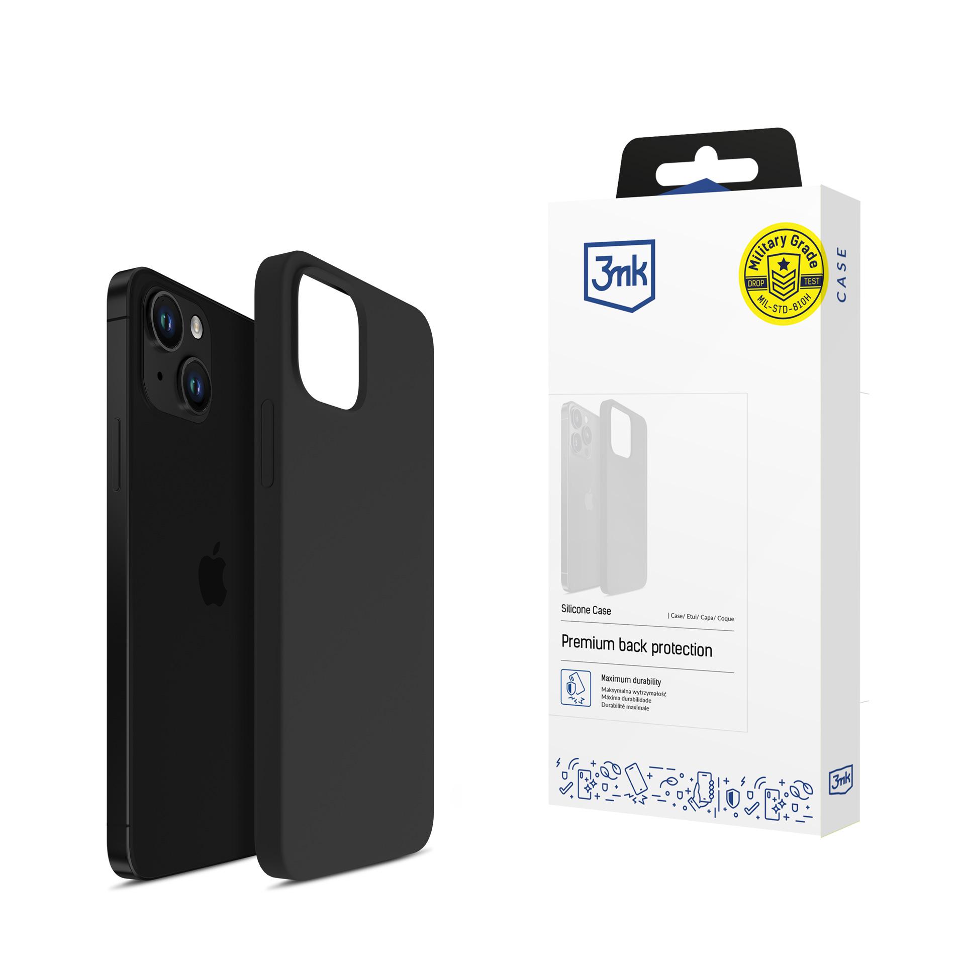 iPhone 14 Plus 3mk Silicone Case sērija - melns