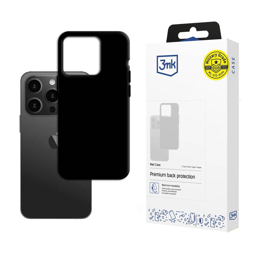 Apple iPhone 15 Pro - 3mk Matēts apvalks melns