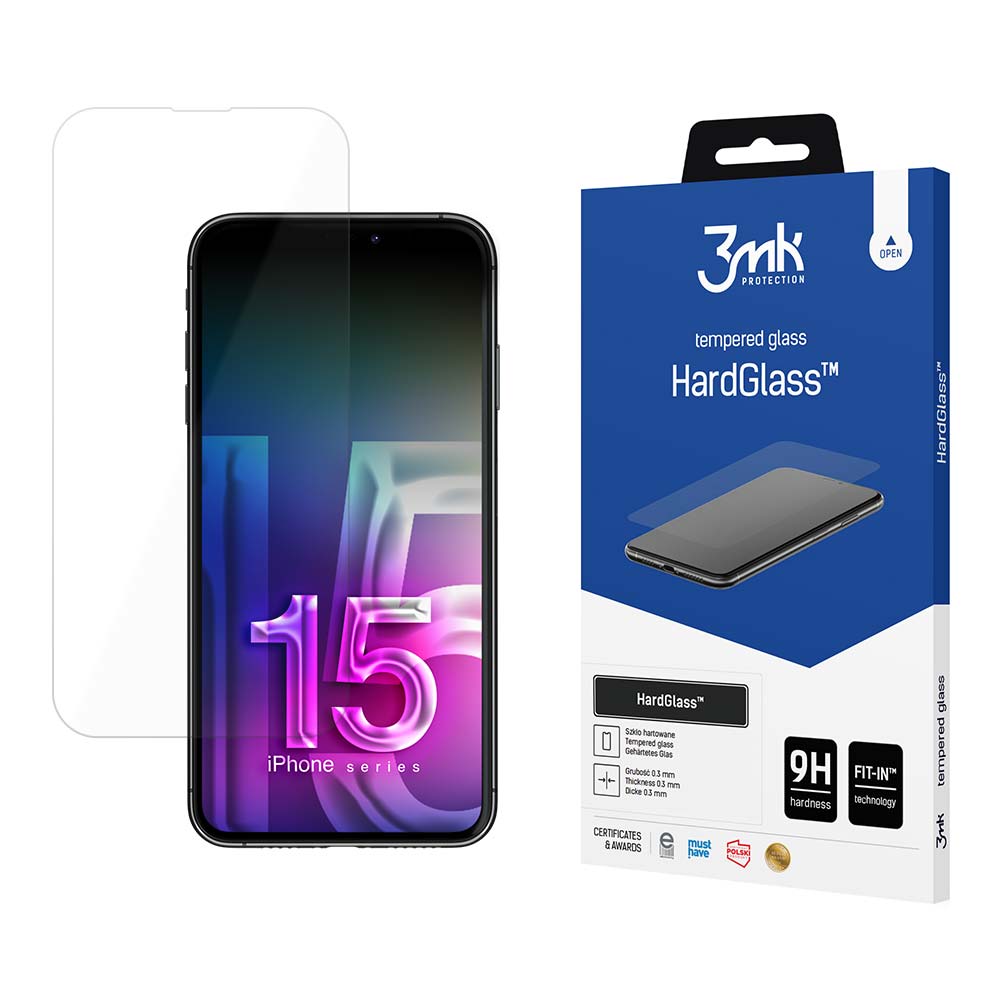 Apple iPhone 15 Plus - Aizsargstikls 3mk HardGlass™