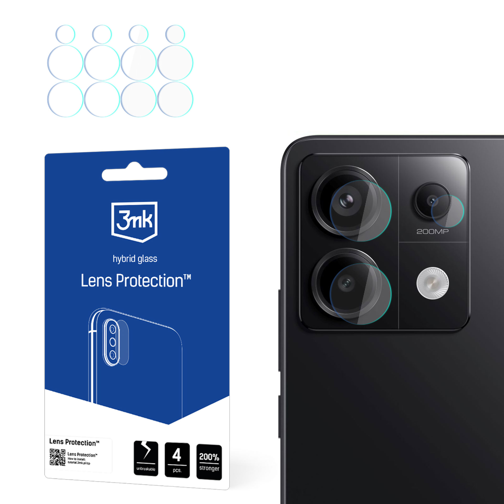 3mk Lens Protection™ hibrīdais kameras objektīva aizsargstikls Redmi Note 13 Pro