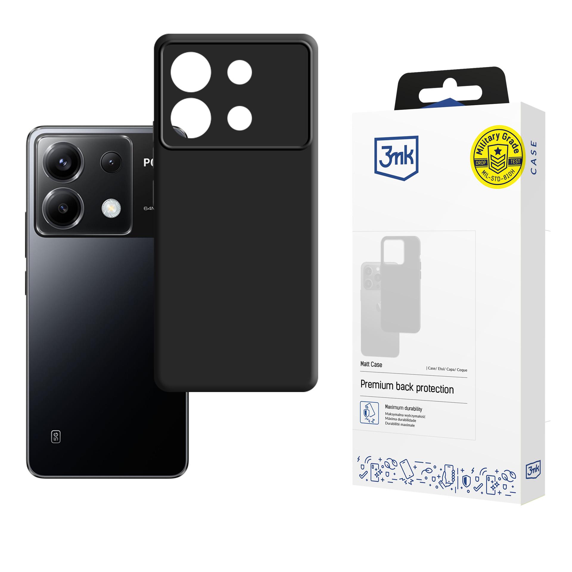 Матовый чехол 3mk для Poco X6 5G - чёрный