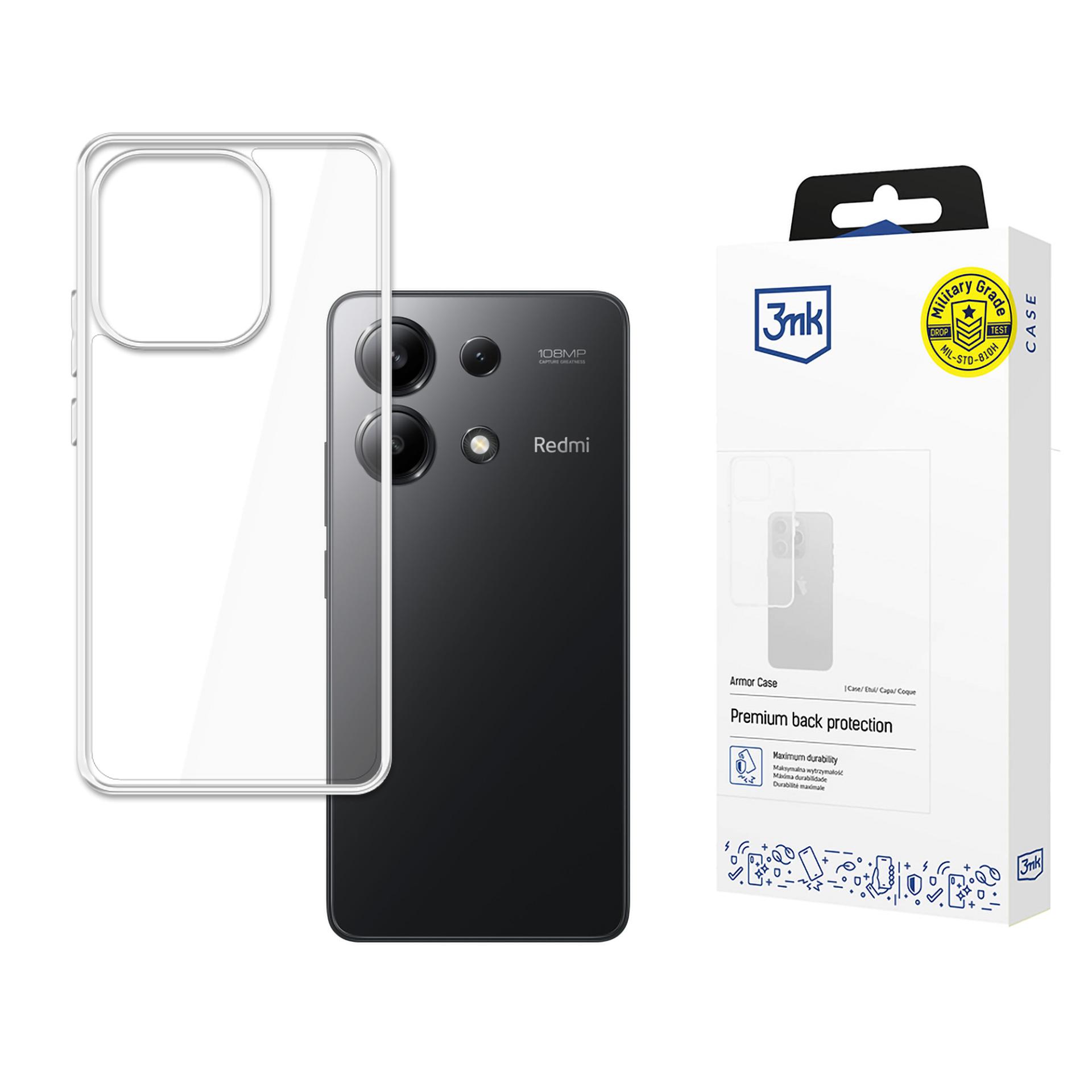 Чехол 3mk Armor для Redmi Note 13 4G - прозрачный