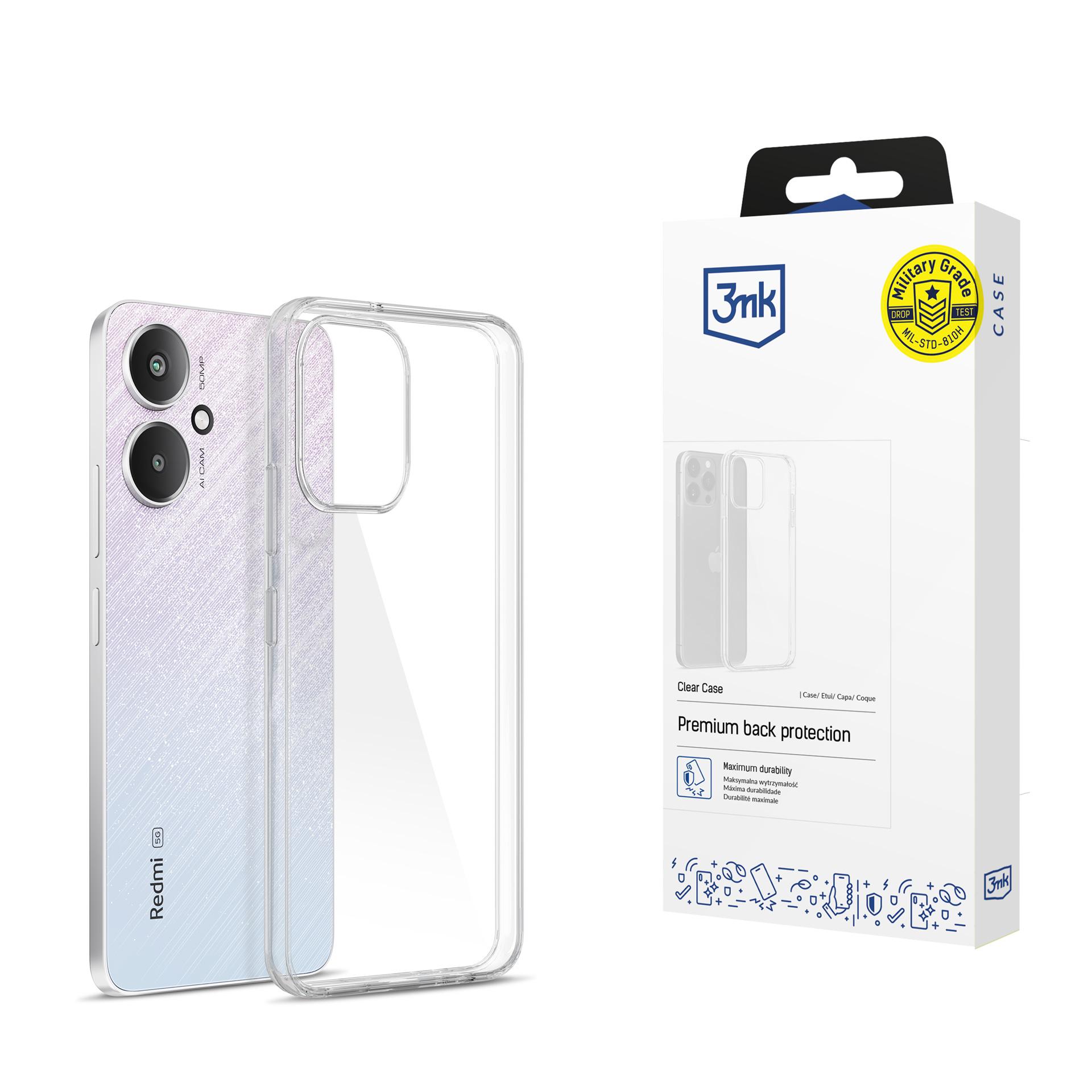 3mk Clear Case maciņš Xiaomi Redmi 13C 5G - caurspīdīgs