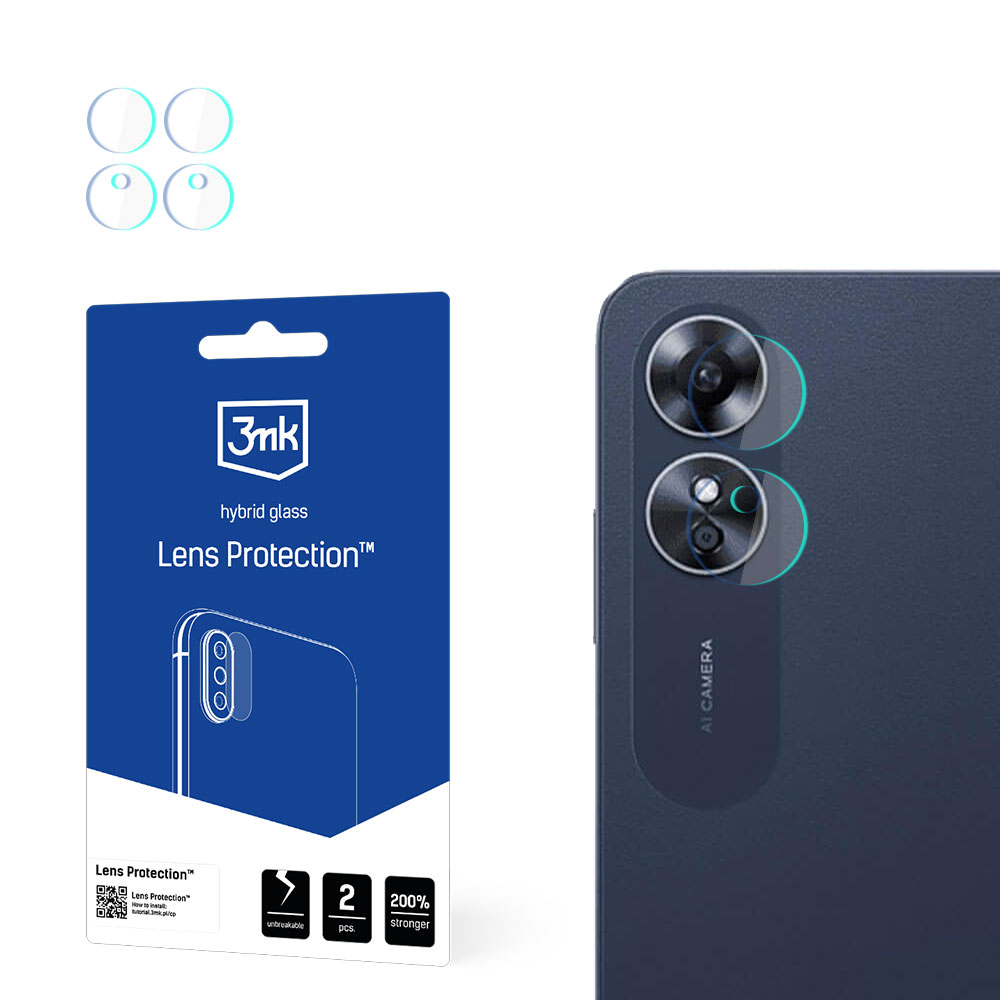 3mk Lens Protection™ hibrīda kameras stikls Oppo A17