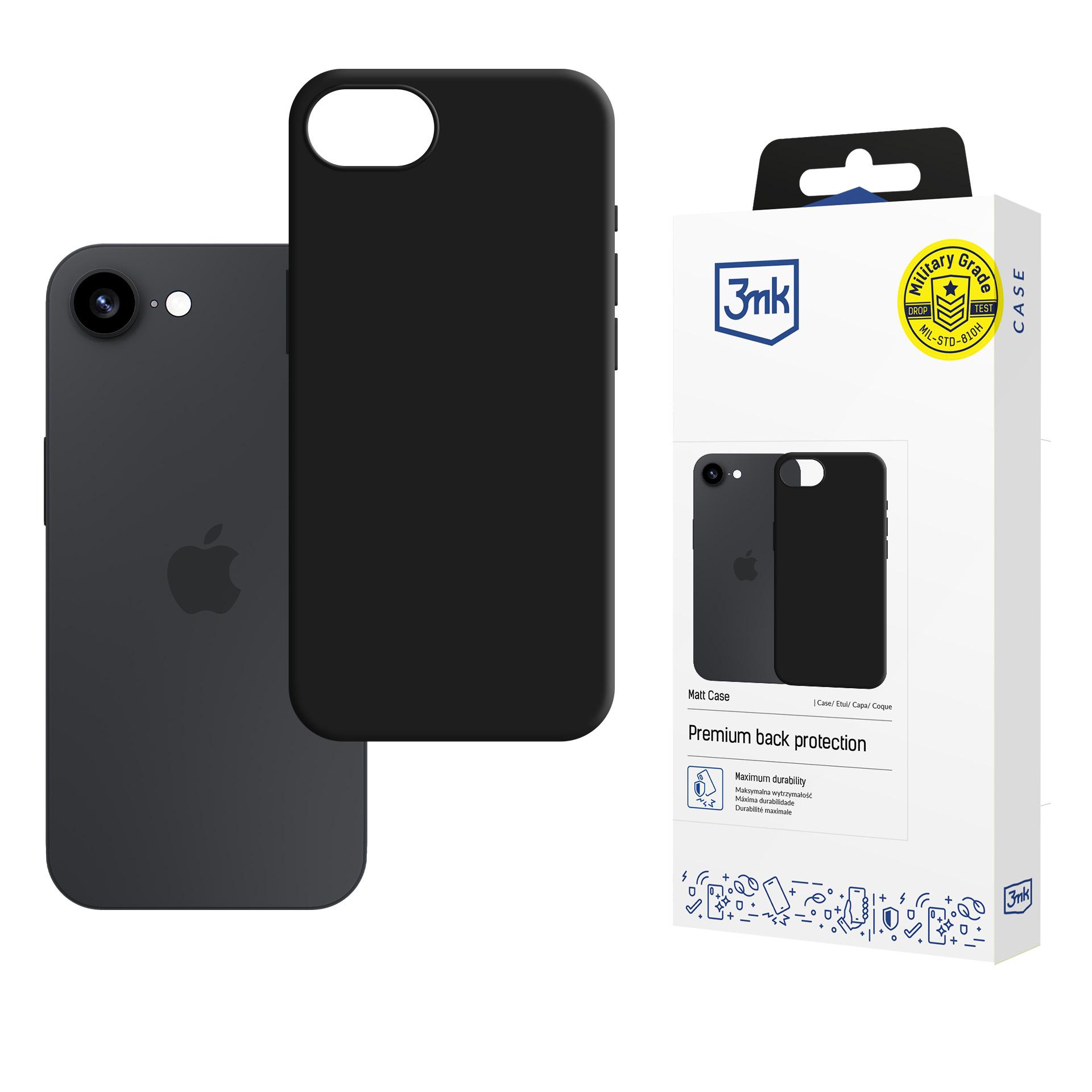 3mk Matēts viedtālruņa apvalks Apple iPhone 16e / SE 4 - melns