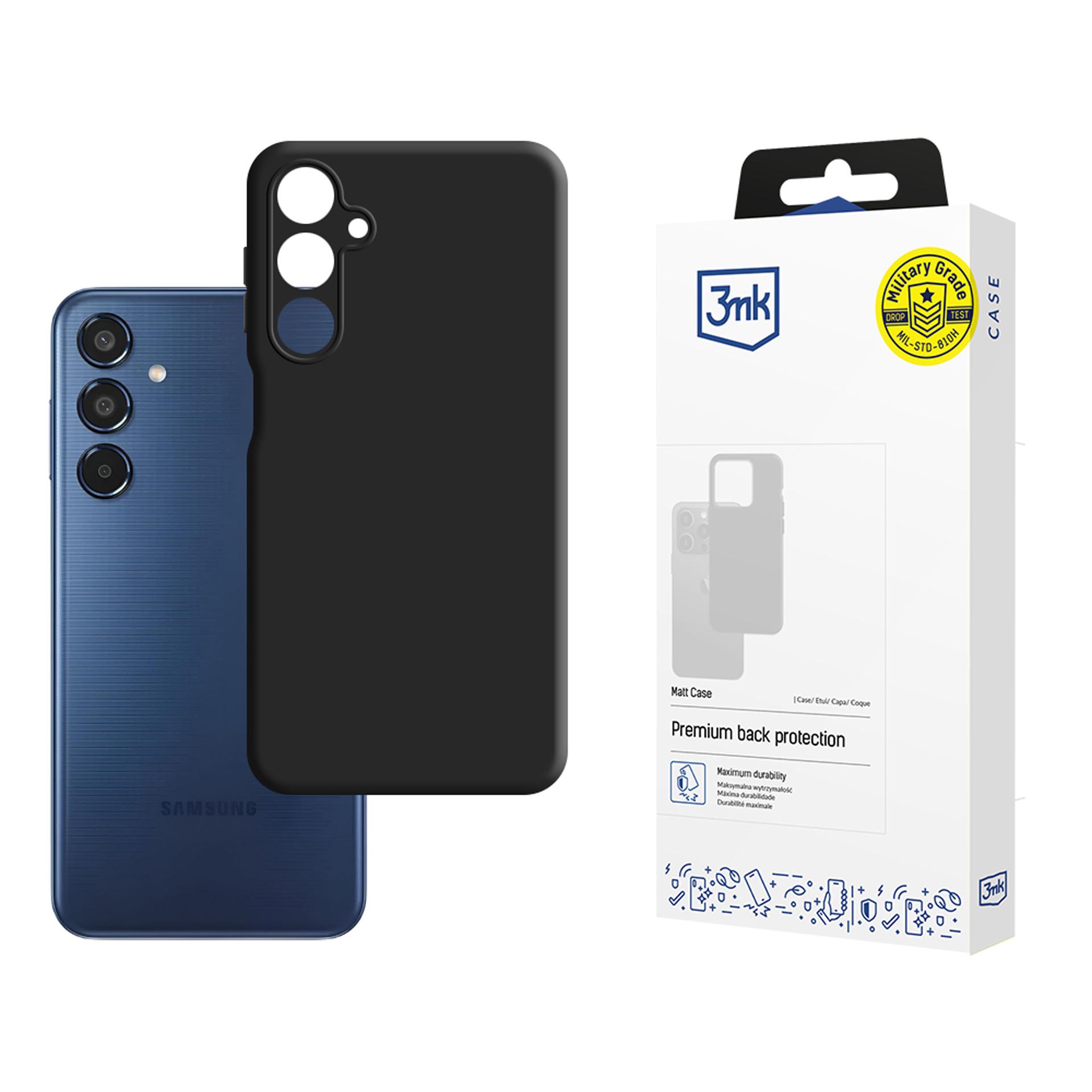 3mk matēts apvalks viedtālrunim Samsung Galaxy M35 5G - melns