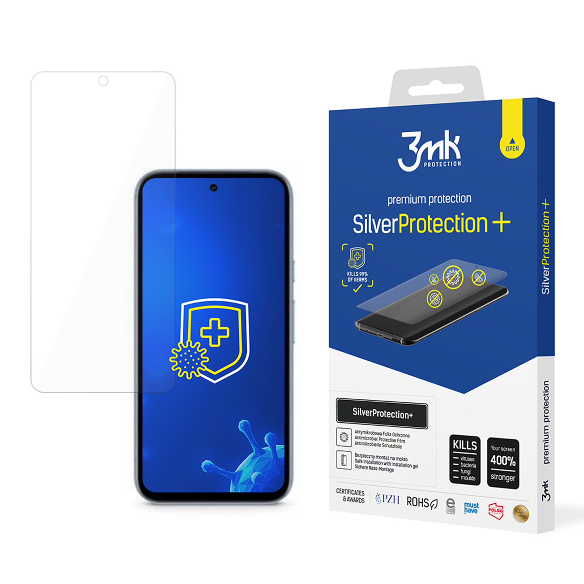 Antibakteriāla aizsargplēve 3mk SilverProtection+ Google Pixel 8A 5G