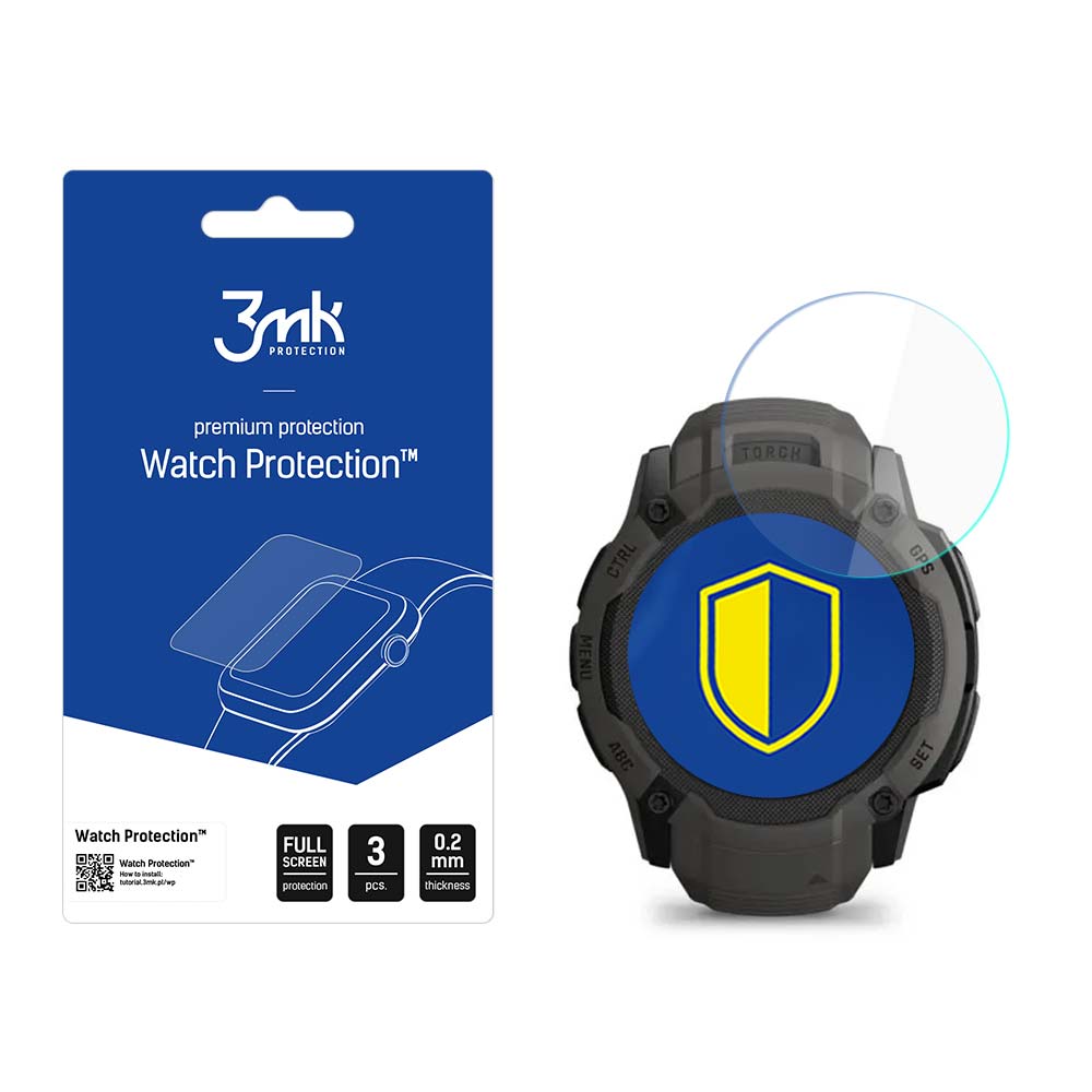 3mk pulksteņa aizsardzība™ v. FlexibleGlass hibrīdstikls Garmin Instinct 2X