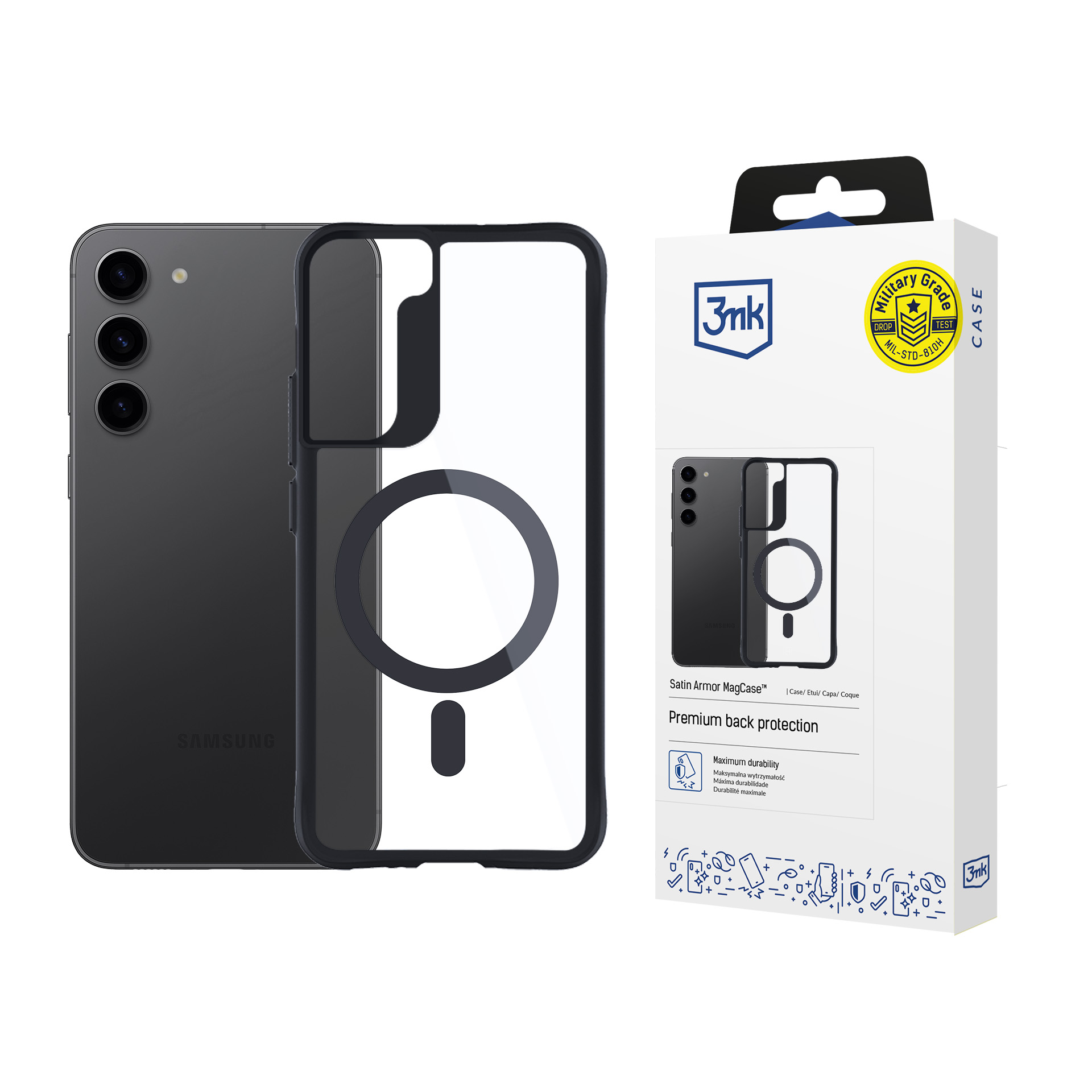3mk Satin Armor MagCase maciņš Samsung Galaxy S23 5G - caurspīdīgs