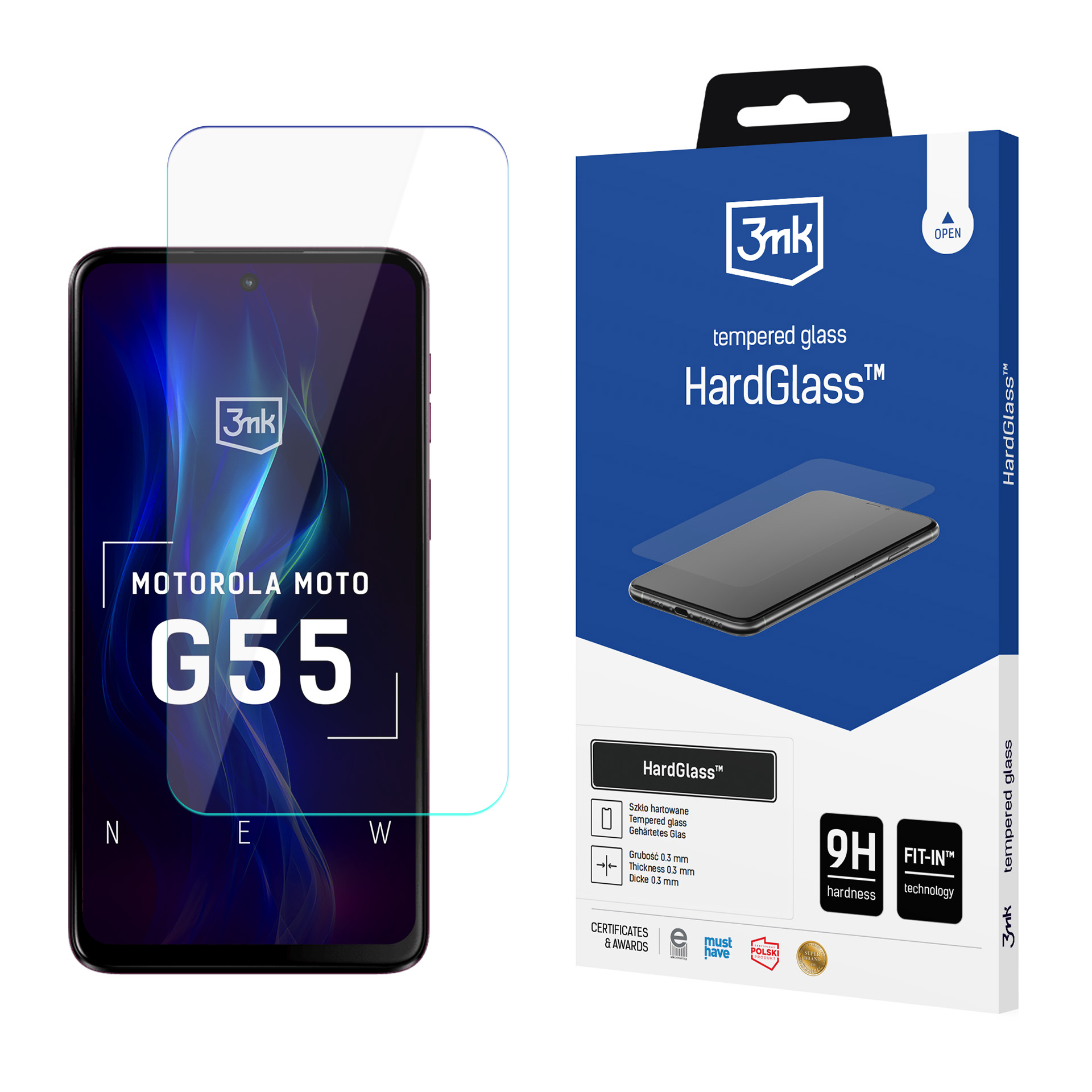 3mk HardGlass™ Rūdītais stikls priekš Motorola Moto G55 5G
