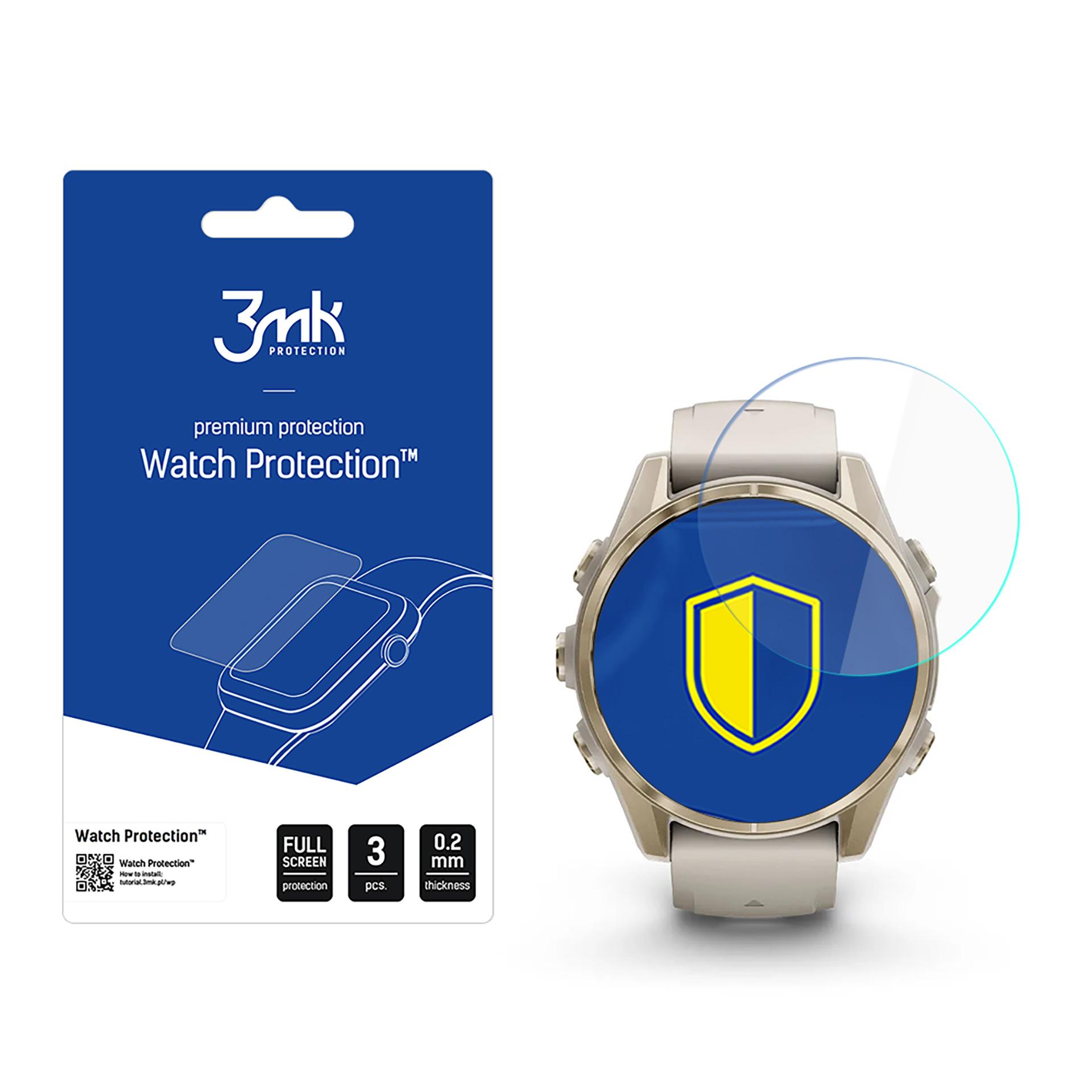Hibrīda stikls 3mk pulksteņa aizsardzība FlexibleGlass Garmin Fenix 8 Amoled 43mm