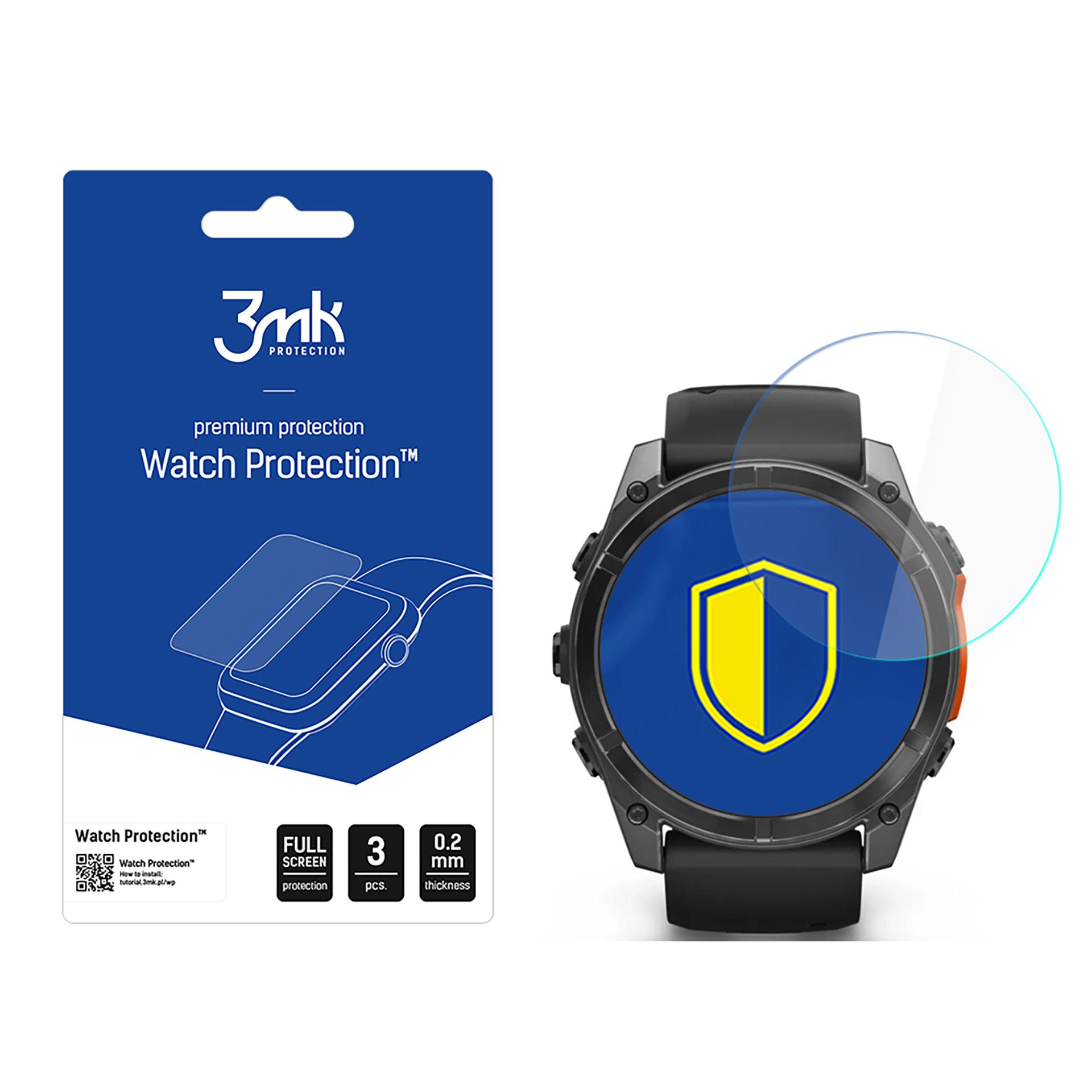 Hibrīda stikls 3mk pulksteņa aizsardzība FlexibleGlass Garmin Fenix 8 Amoled 51mm