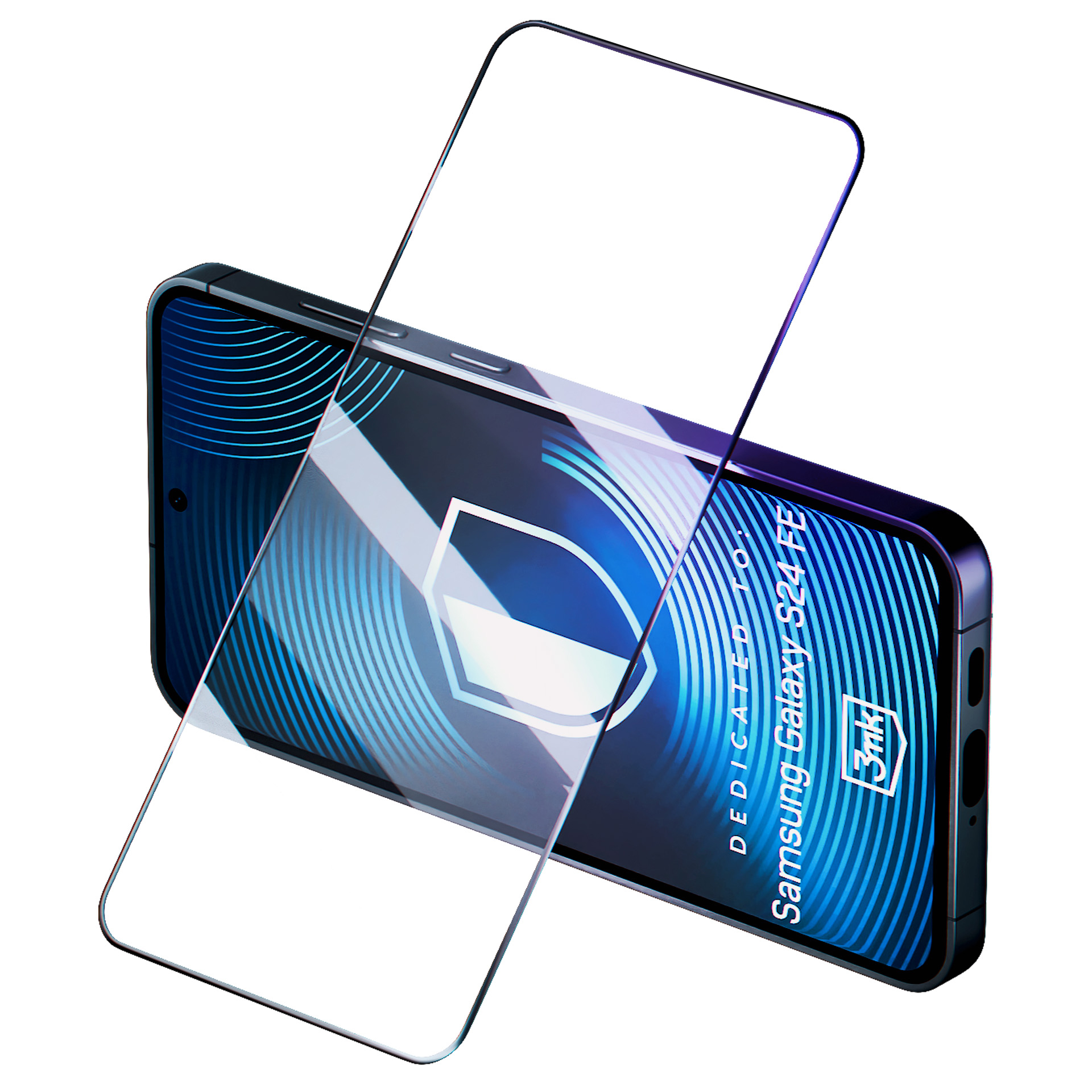 Aizsargstikls 3mk HardGlass Max Lite melns Samsung Galaxy S24 FE