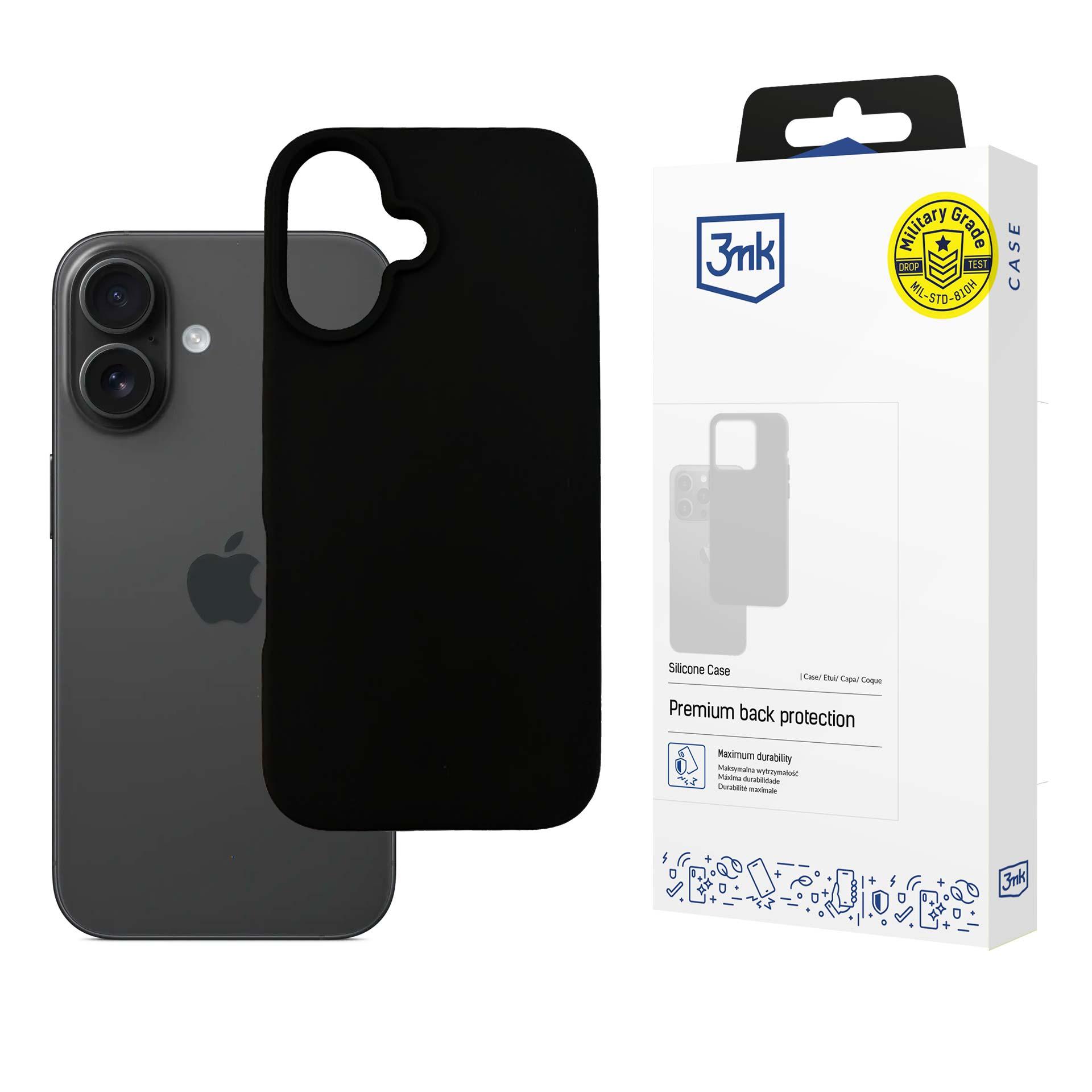 3mk Silikona viedtālruņa apvalks iPhone 16 Plus - melns