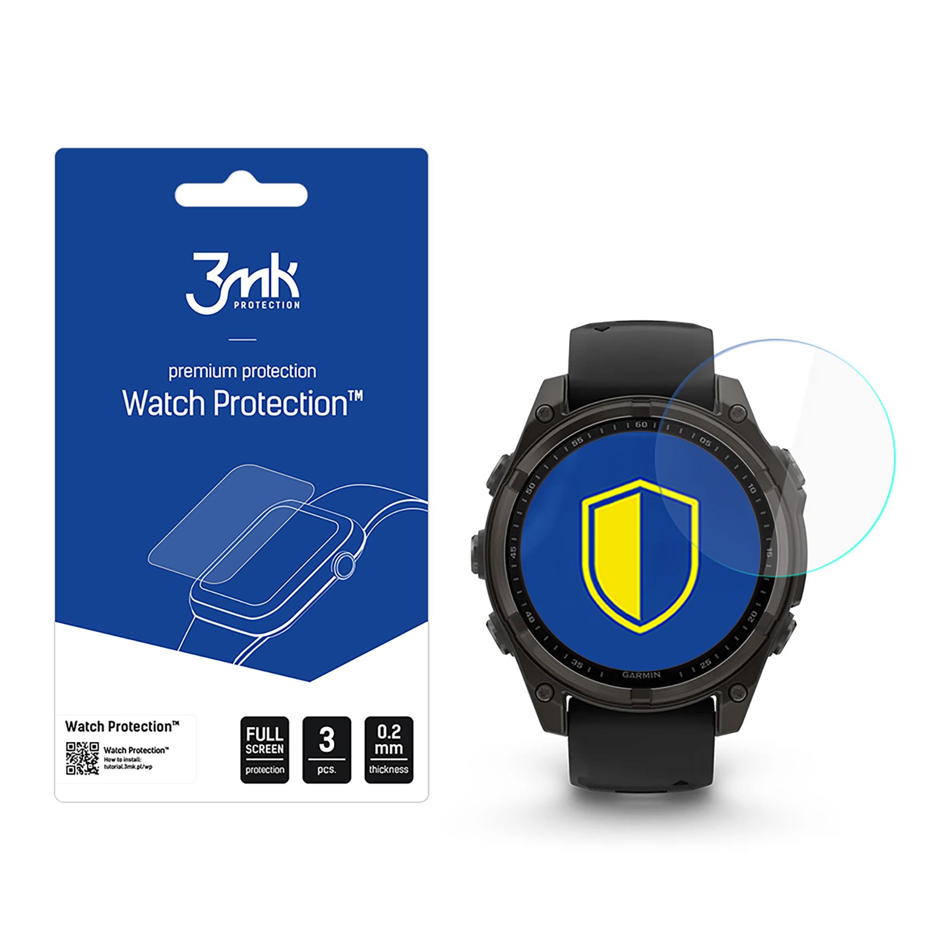 Hibrīdais stikls 3mk pulksteņa aizsardzība FlexibleGlass Garmin Fenix 8 Solar/Sapphire 47mm