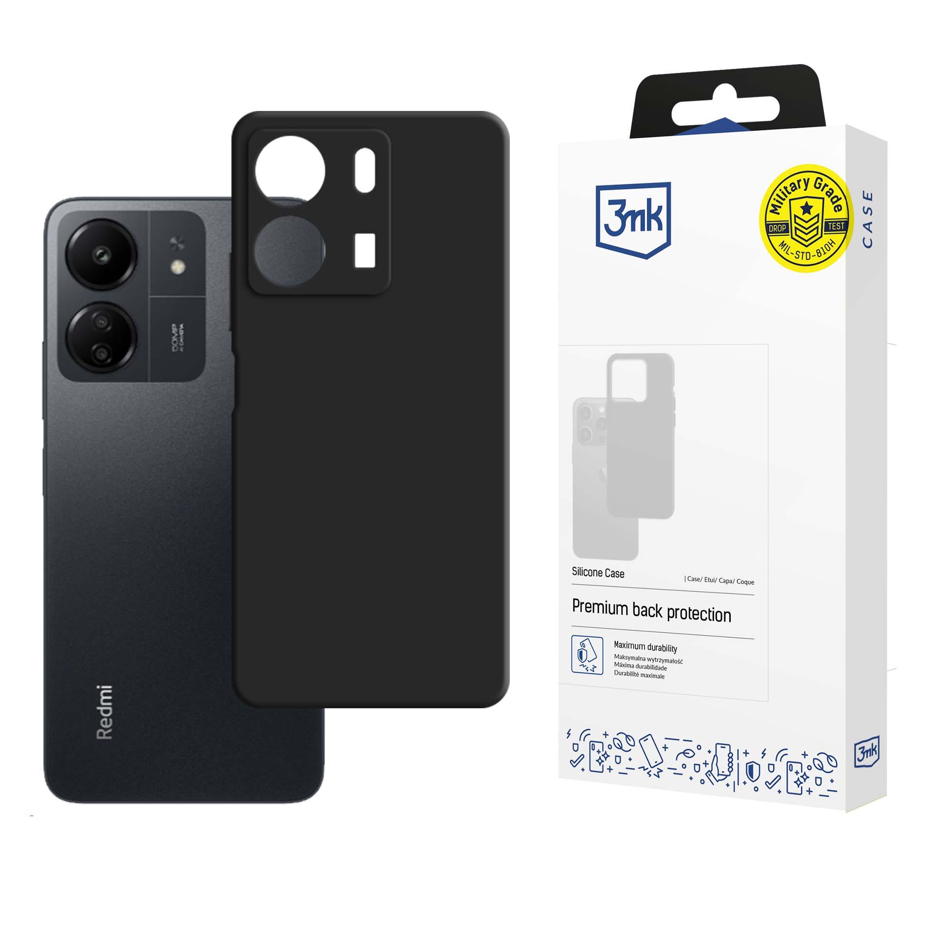 3mk silikona viedtālruņa apvalks Xiaomi Redmi 13C/POCO C65 - melns