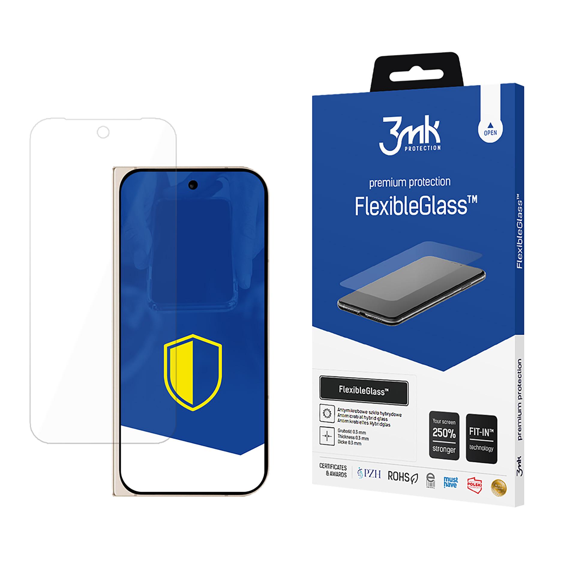 Hibrīdstikls 3mk FlexibleGlass priekš Google Pixel 9 Pro Fold (priekšējais)
