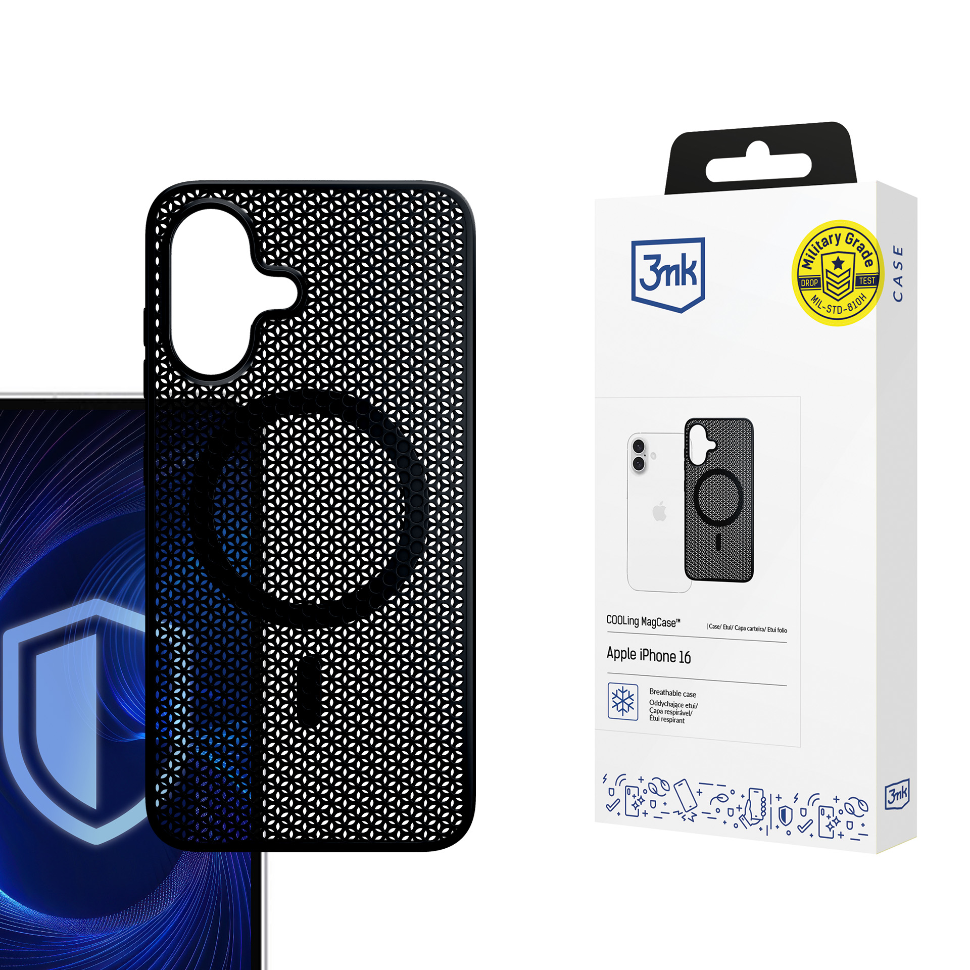 3mk COOLing Magnētiskais viedtālruņa apvalks Apple iPhone 16 Plus - melns