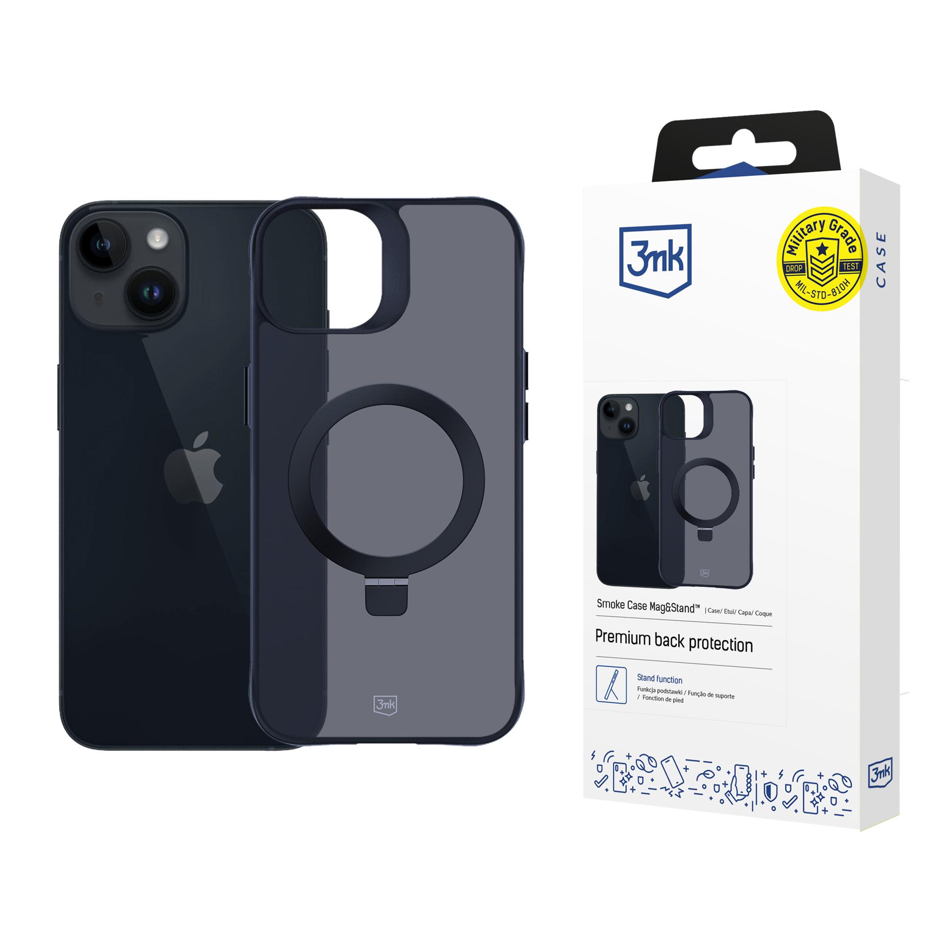 3mk Dūmu Apvalks Mag&Stends Apple iPhone 14 plus - Melns