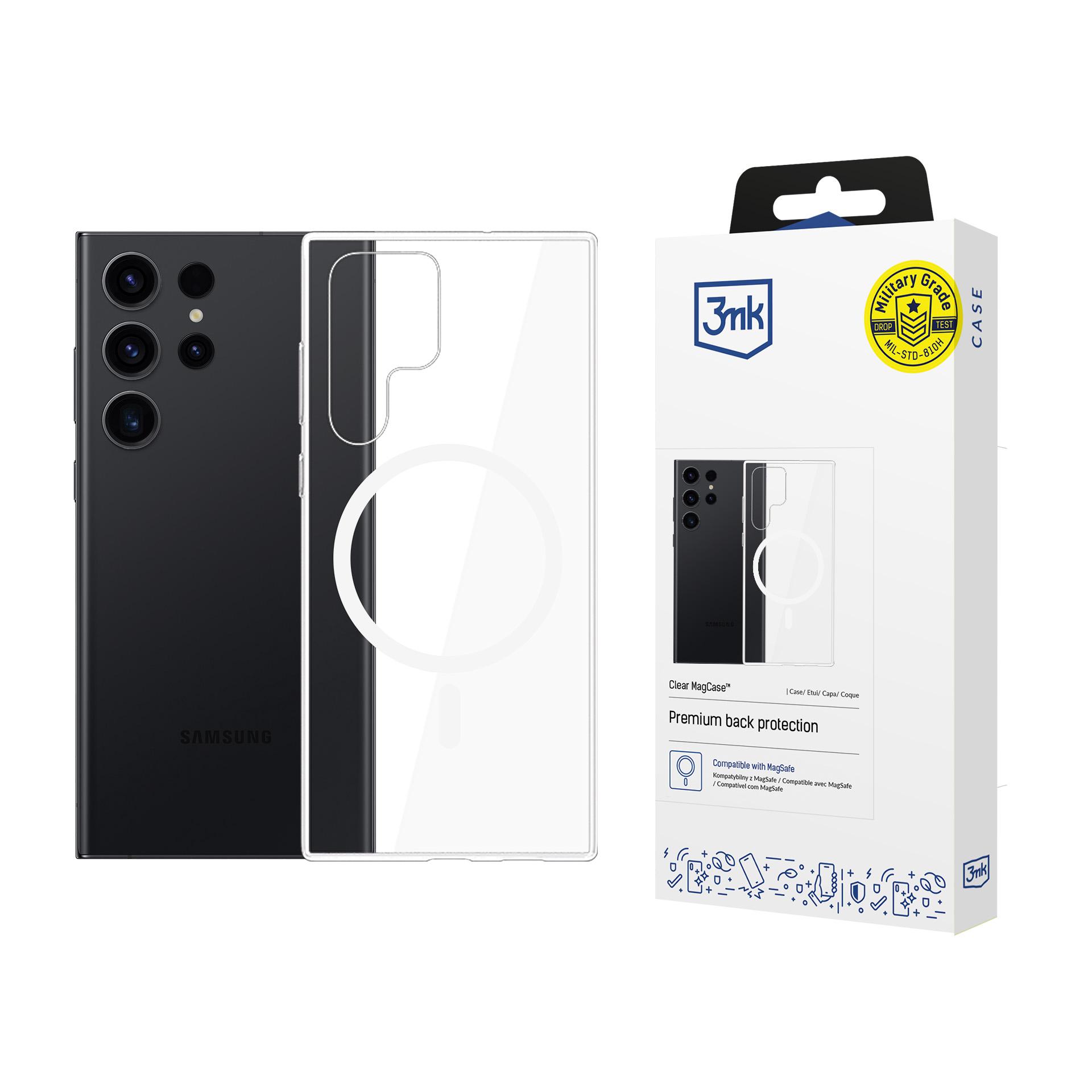 3mk Clear MagCase maciņš Samsung Galaxy S23 Ultra - caurspīdīgs
