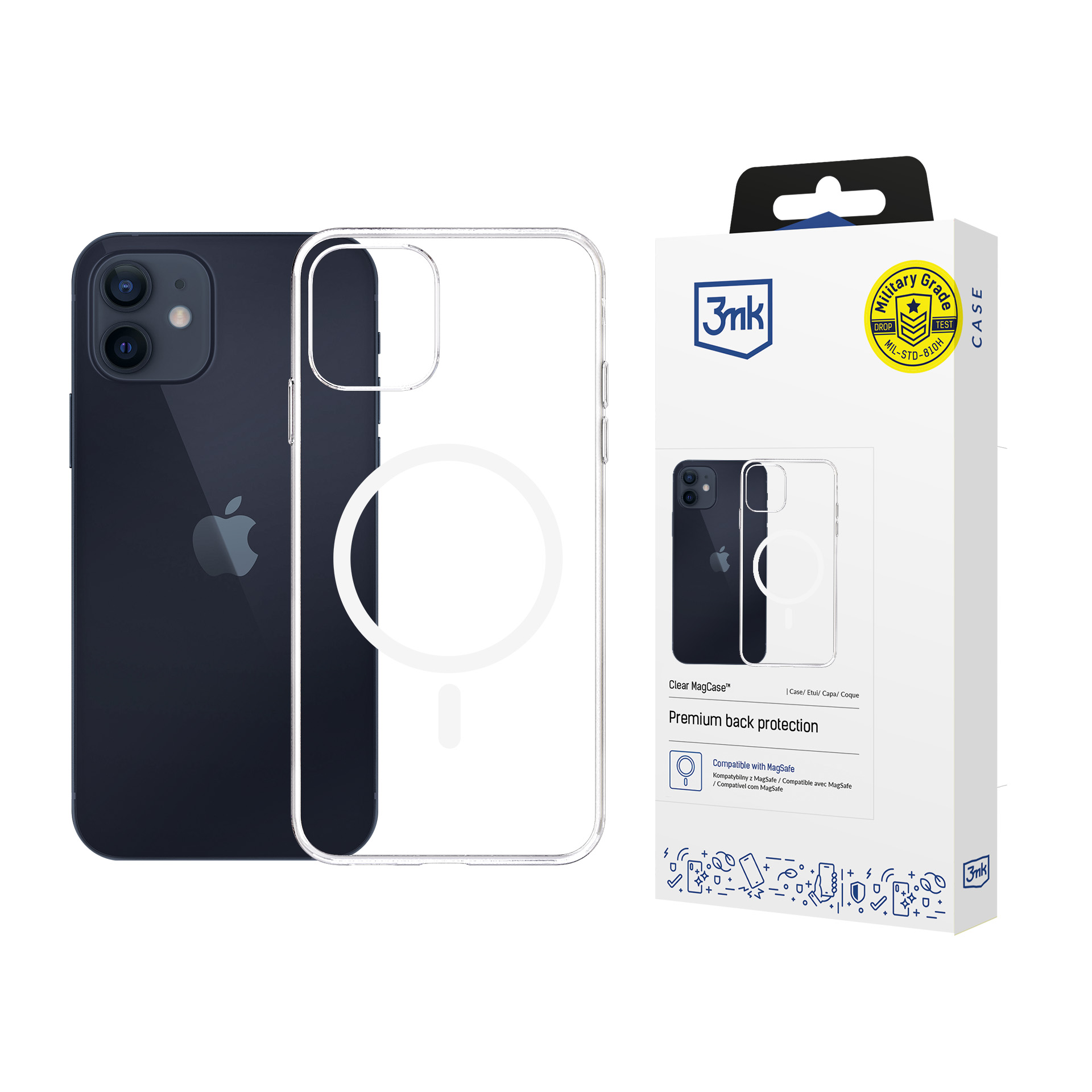 3mk caurspīdīgs magnētiskais viedtālruņa apvalks Apple iPhone 12/12 Pro