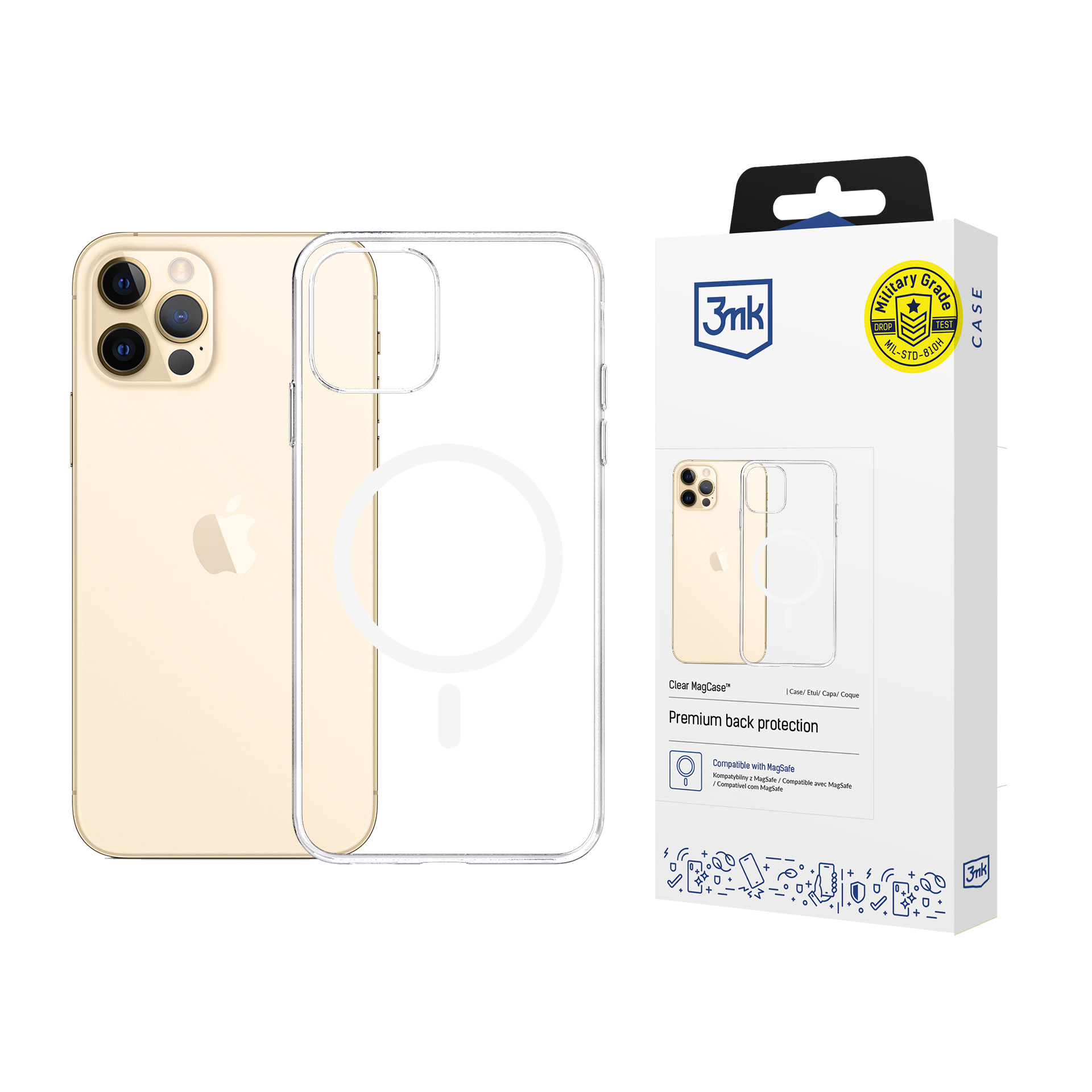 3mk caurspīdīgs magnētiskais viedtālruņa apvalks Apple iPhone 12 Pro Max