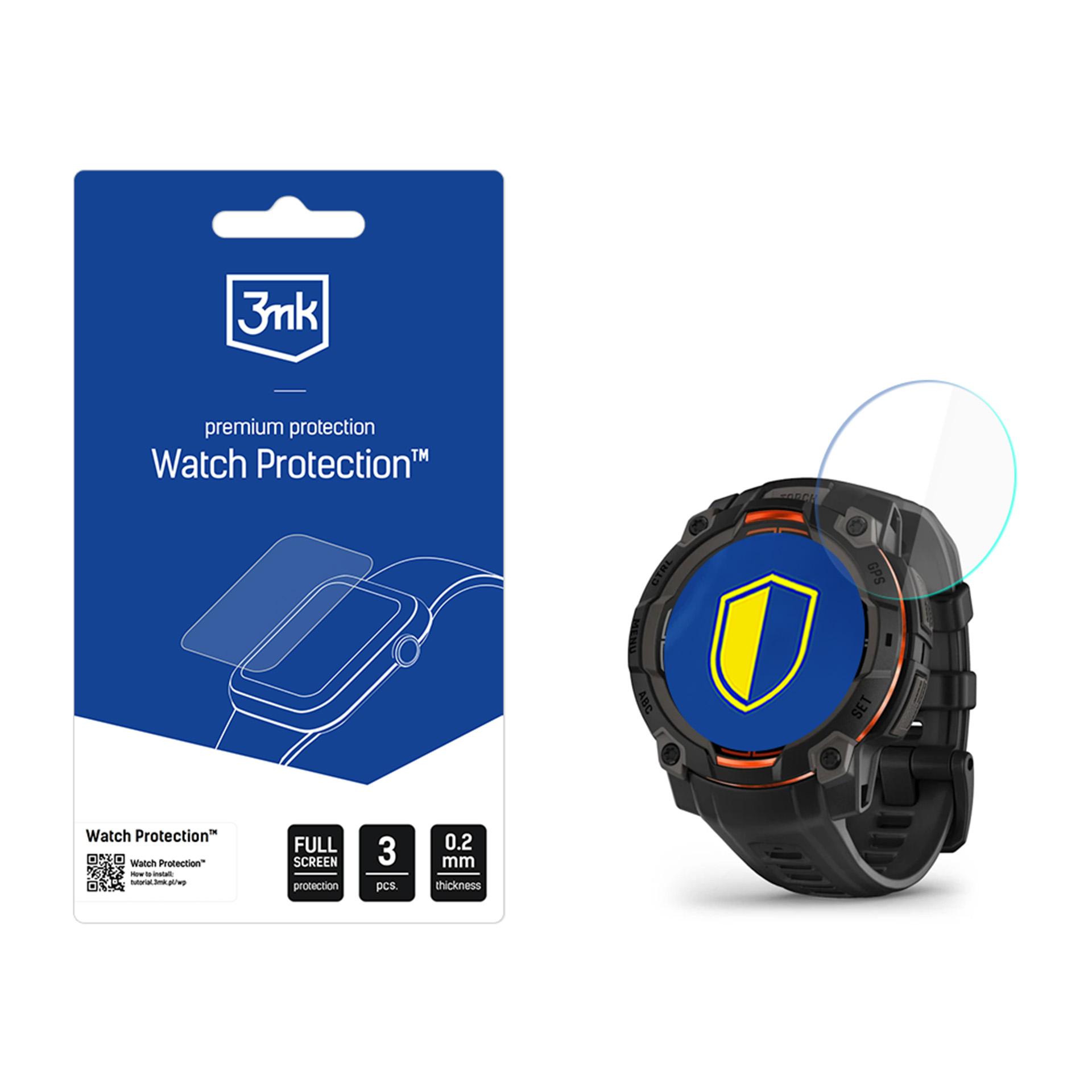 Защитное стекло смарт-часов 3mk Watch Protection FlexibleGlass для Garmin Instinct 3 45mm (Amoled, Solar)